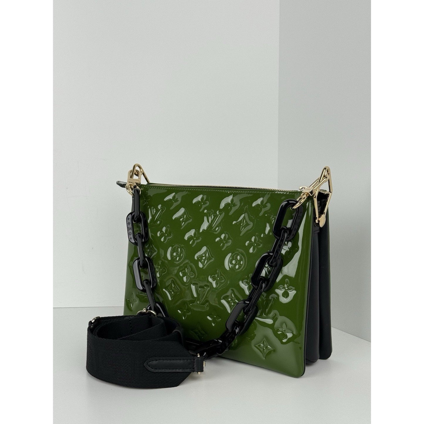 Louis Vuitton Monogram Vernis Coussin PM Green Patent Leather