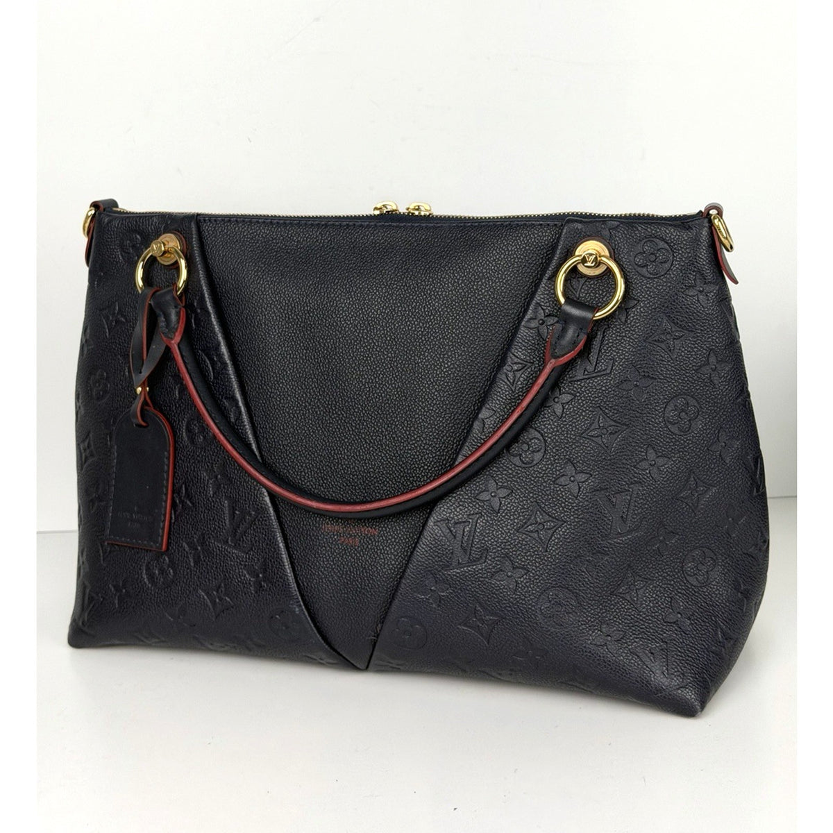 Louis Vuitton V Tote Shoulder Bag MM in LV Monogram Empreinte Leather 2019 S21