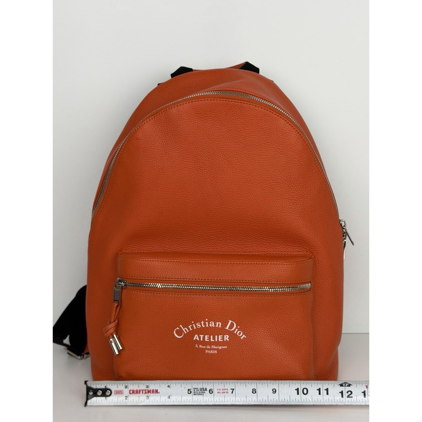 Christian Dior Atelier Backpack in Orange Leather 2018