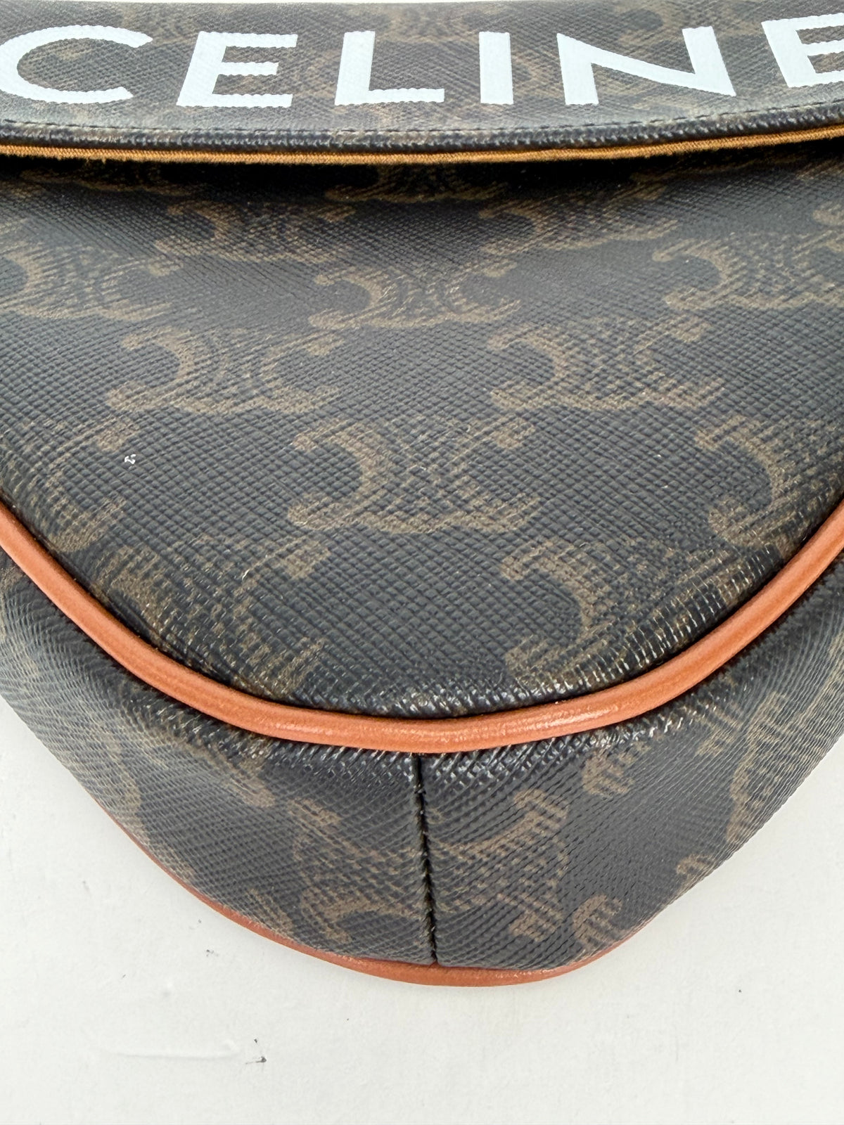 Celine Triangle Crossbody Bag in Brown Triomphe Coated Canvas YE-6
