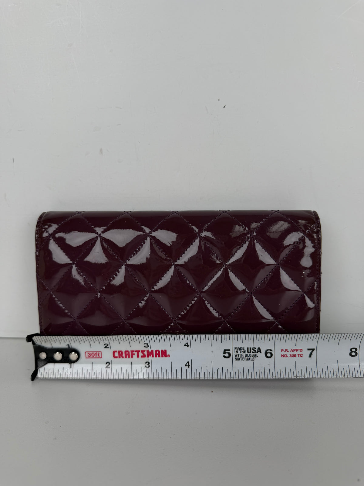 Chanel Quilted Patent Leather Wallet in Shiny Burgundy 2011 K-3