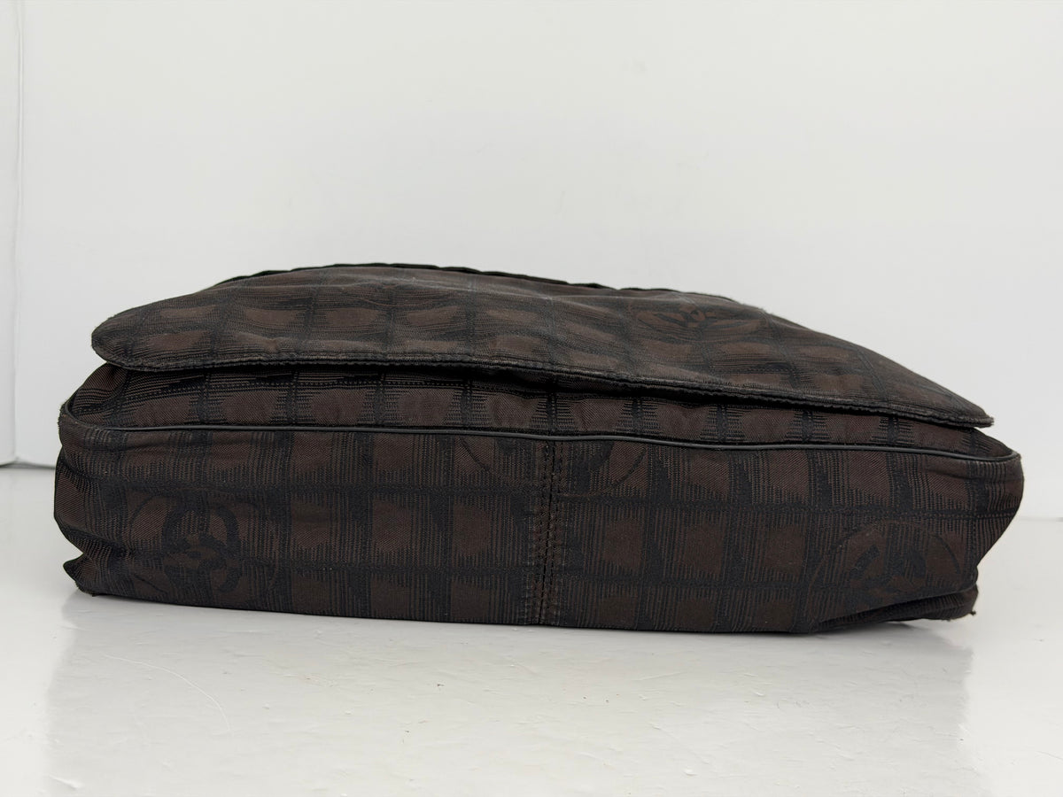 Chanel Travel Line Messenger Bag in Brown Nylon YS26