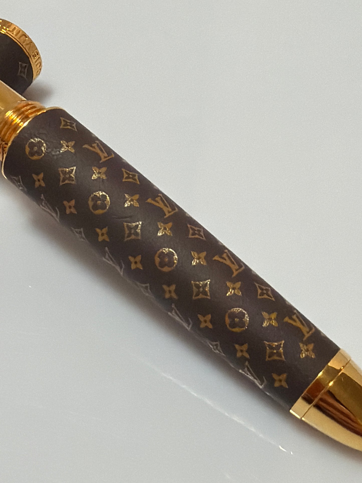 Louis Vuitton LV Monogram Doc Rollerball Pen Brown