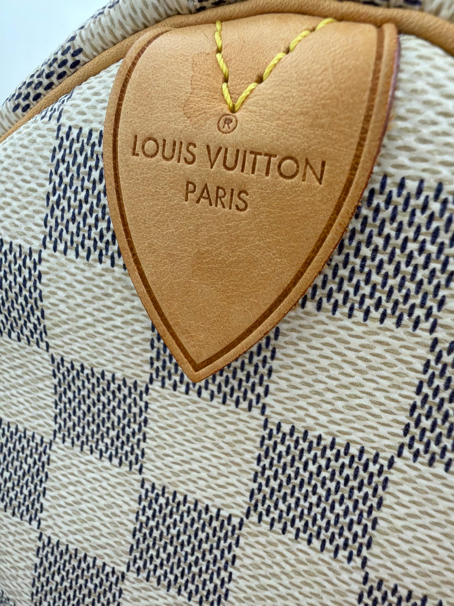 Louis Vuitton Speedy Bandouliere Bag 35 in Damier Azur Coated Canvas 2014 YS