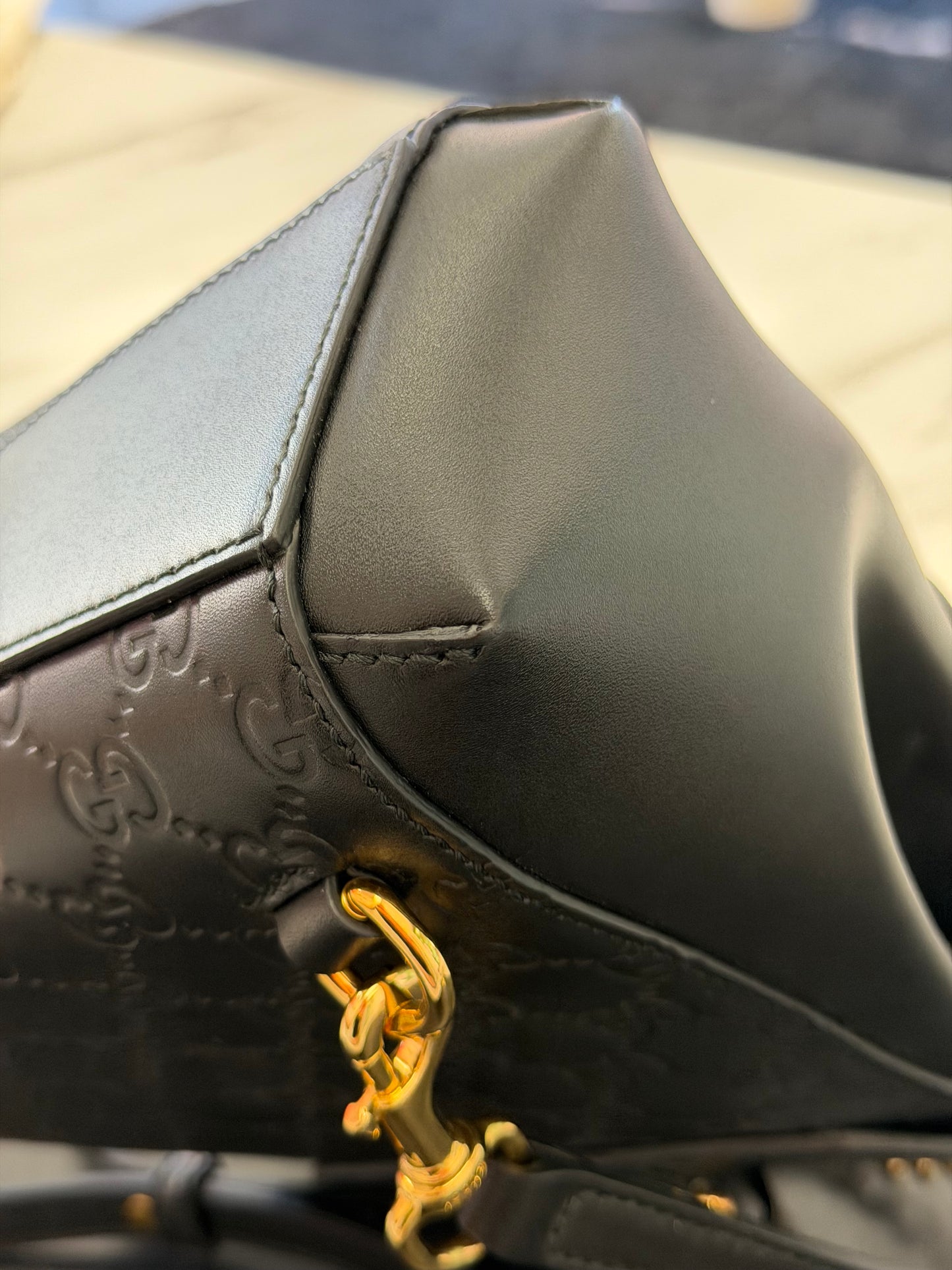 Gucci Padlock Mini Backpack in black Guccissima leather