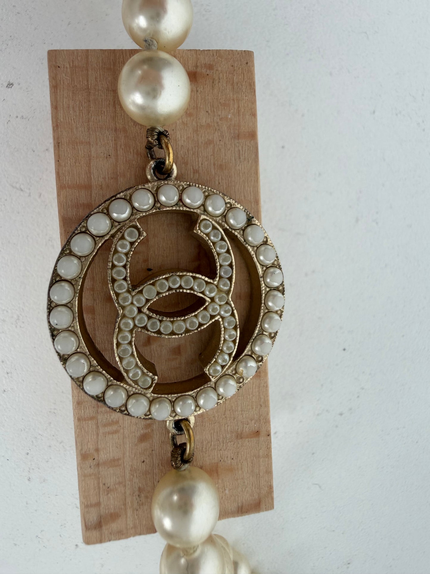 Chanel Pearl CC Bracelet Faux Pearls