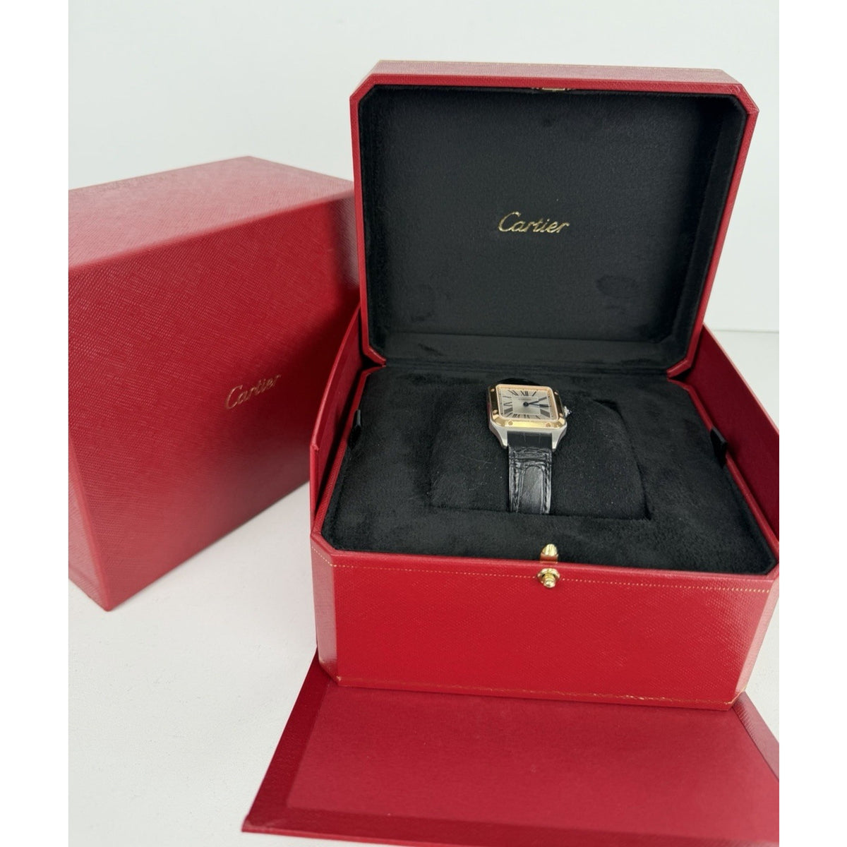 Cartier Santos-Dumont Small Watch in Two-Tone Steel and Rose Gold
