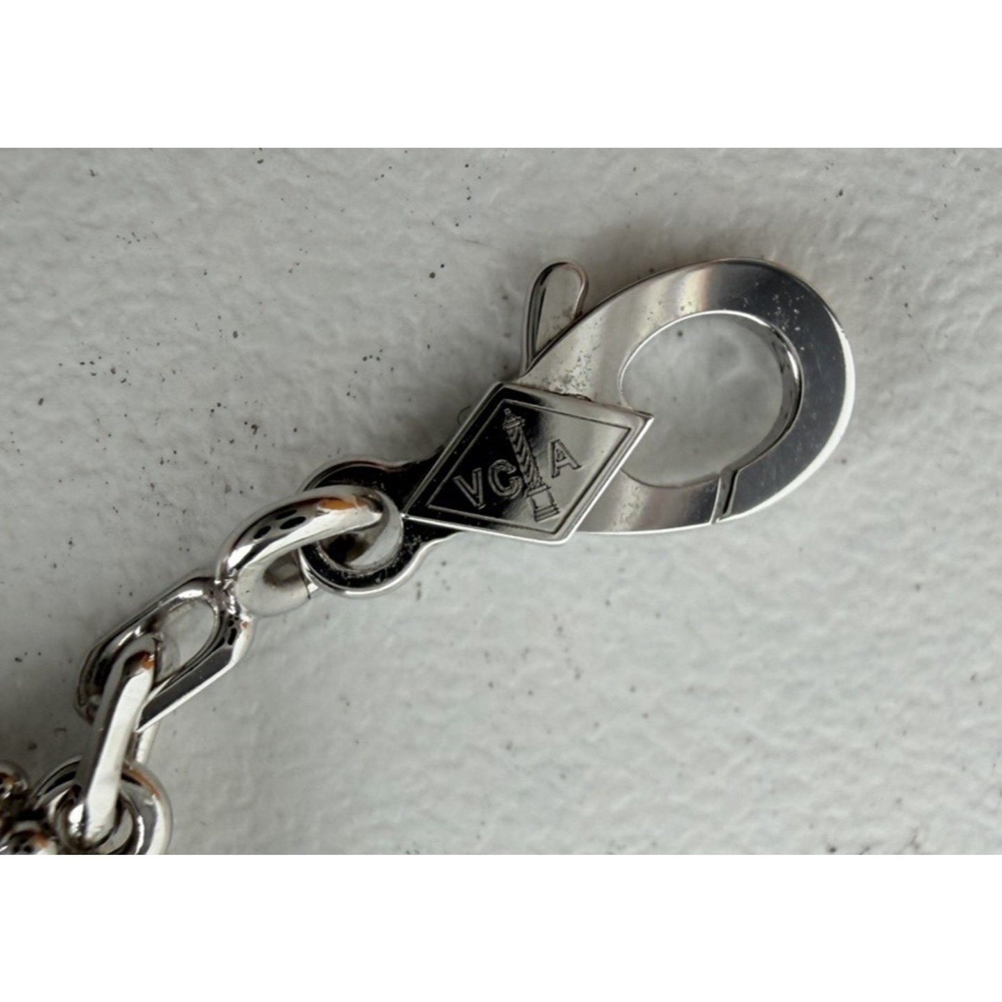Van Cleef & Arpels Vintage Alhambra 10-Motif Necklace 18k White Gold Chalcedony