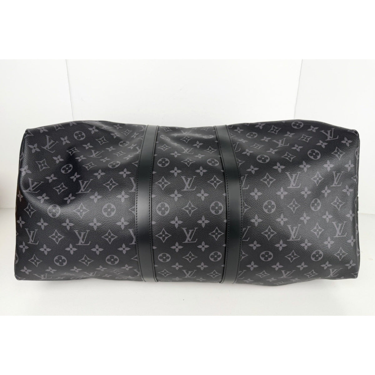 Louis Vuitton Keepall Bandouliere 55 Duffle Bag in Black Coated Canvas NFC E2