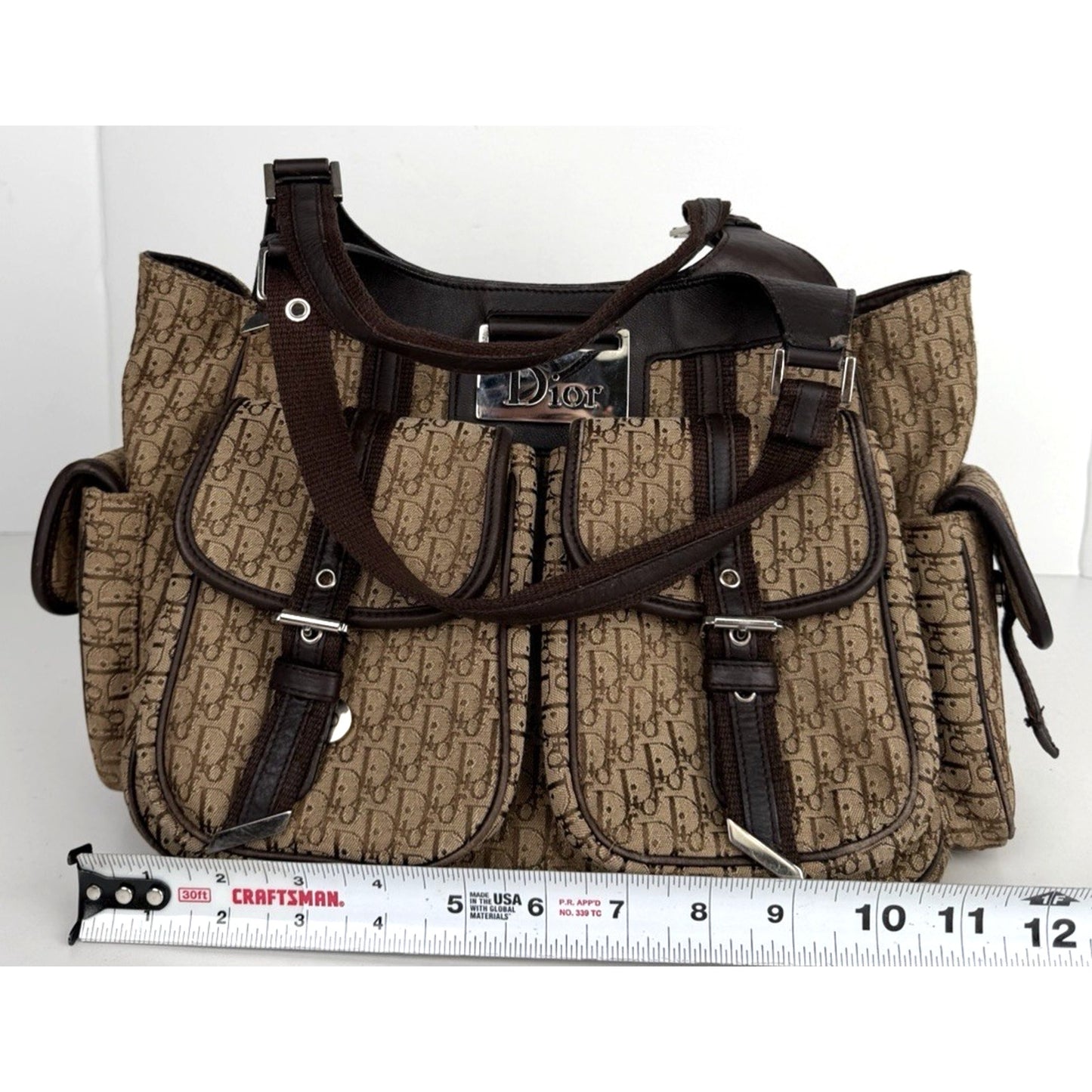 Christian Dior Diorissimo Street Chic Hobo Bag in Beige Canvas with Leather S