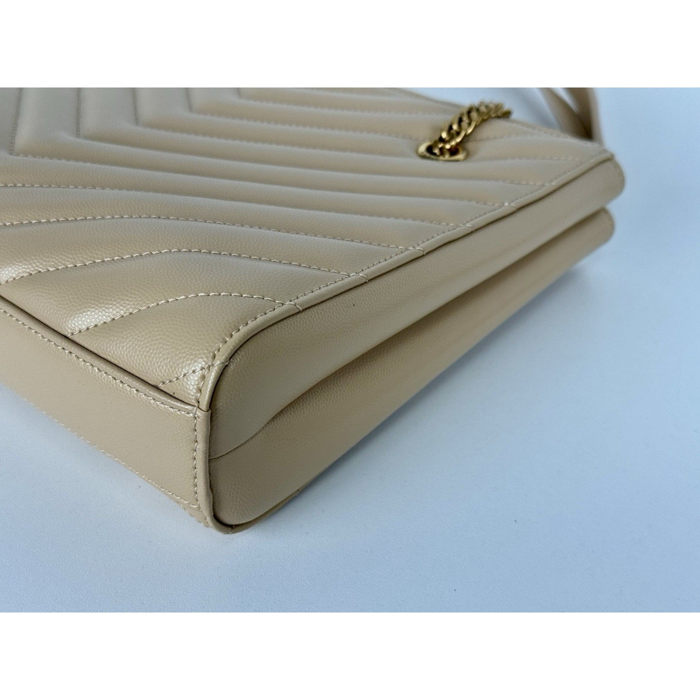 Saint Laurent Tribeca Shopping Tote Beige Grain De Poudre Leather C-9