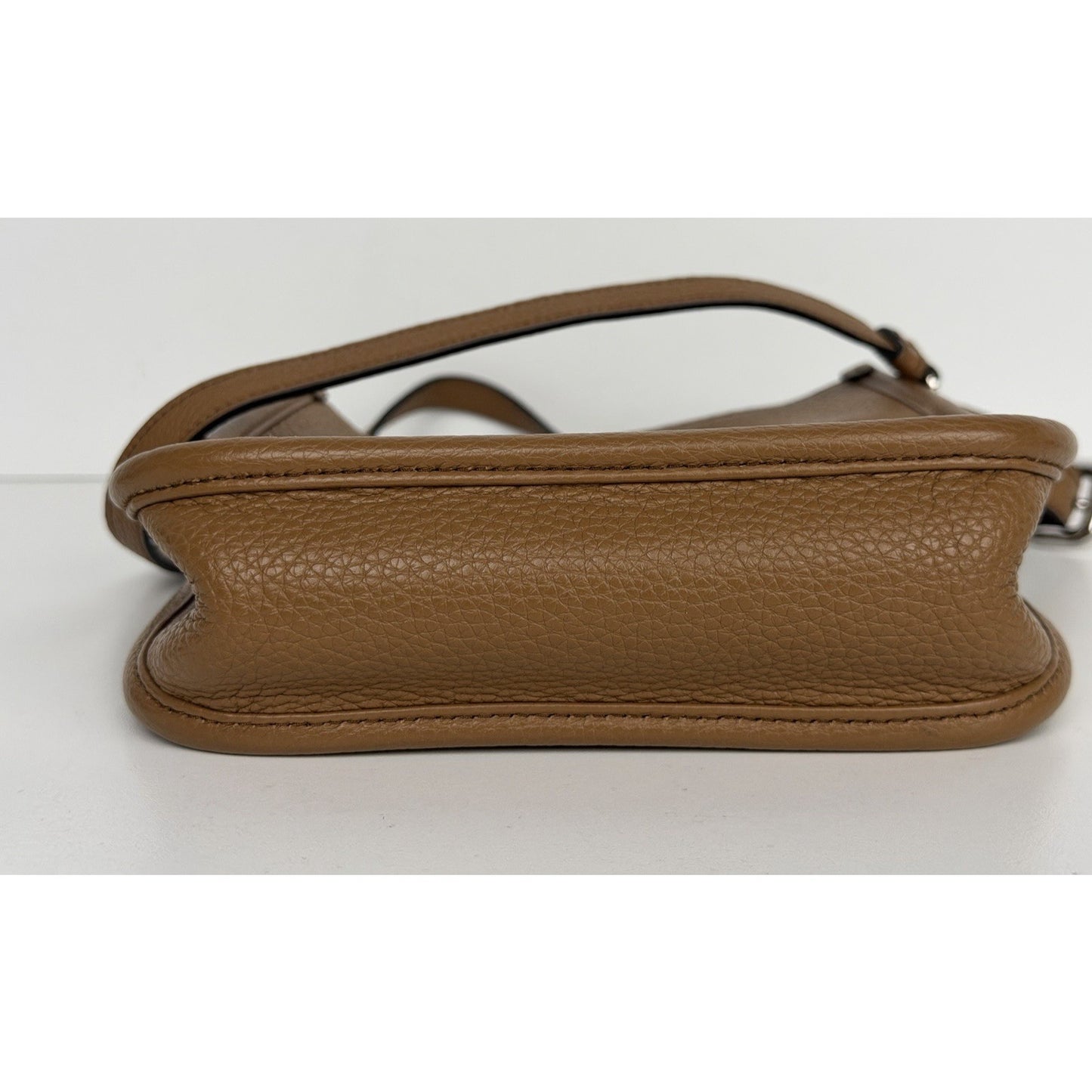Prada Vitello Daino Soft Mini Hobo Messenger Bag in Caramel Brown Leather