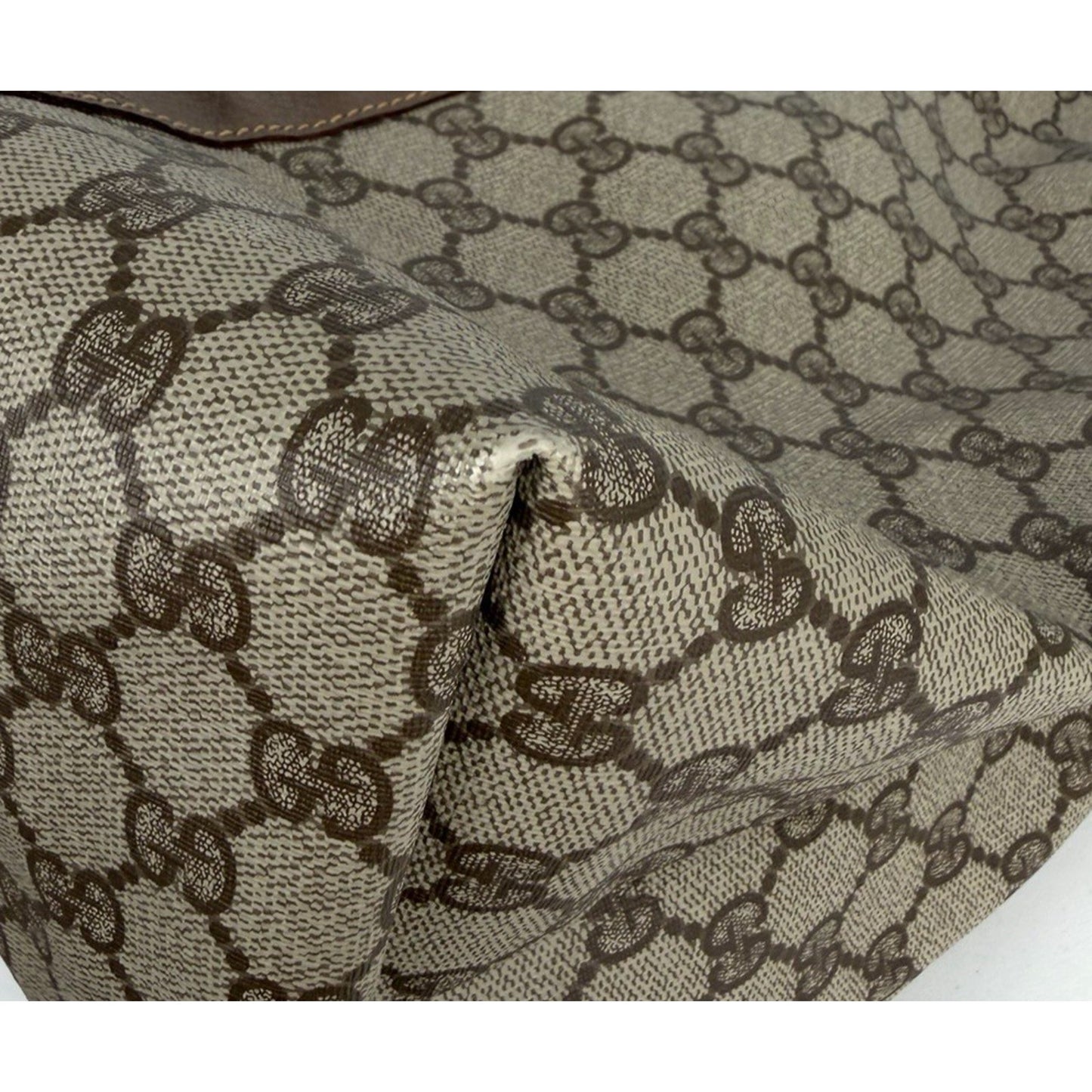 Gucci GG Supreme Large Travel Tote Bag in Brown Coated Canvas S