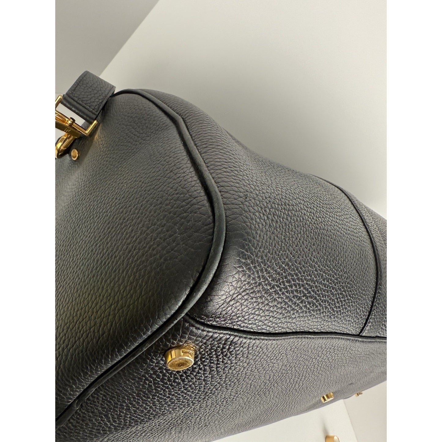 Tom Ford Weekend Black Leather Duffle Bag Unisex