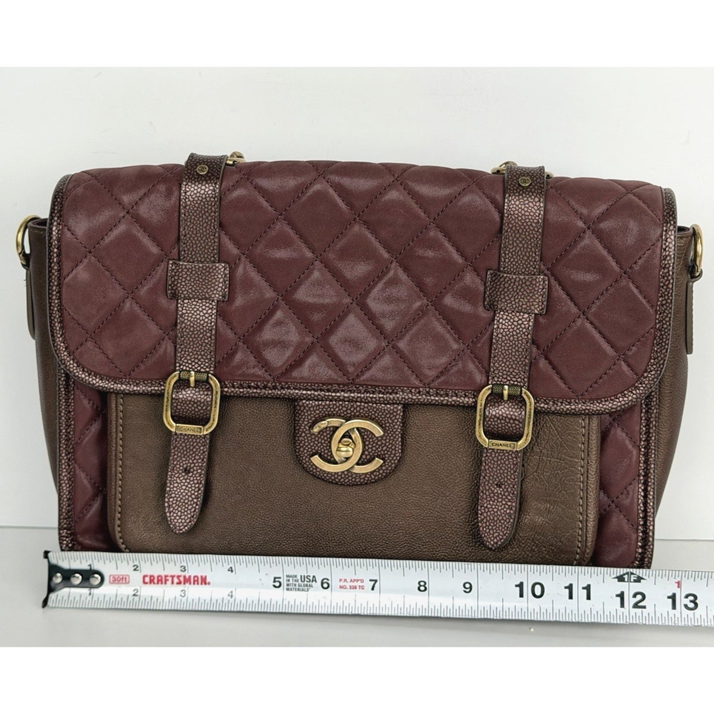 Chanel Paris-Bombay Back to School Messenger Bag Iridescent Burgundy 2012-2013D4