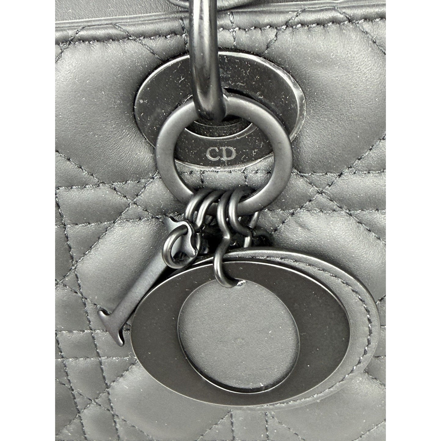 Christian Dior Ultra Matte Lady Dior Bag Large in Black Cannage Leather 2019 S