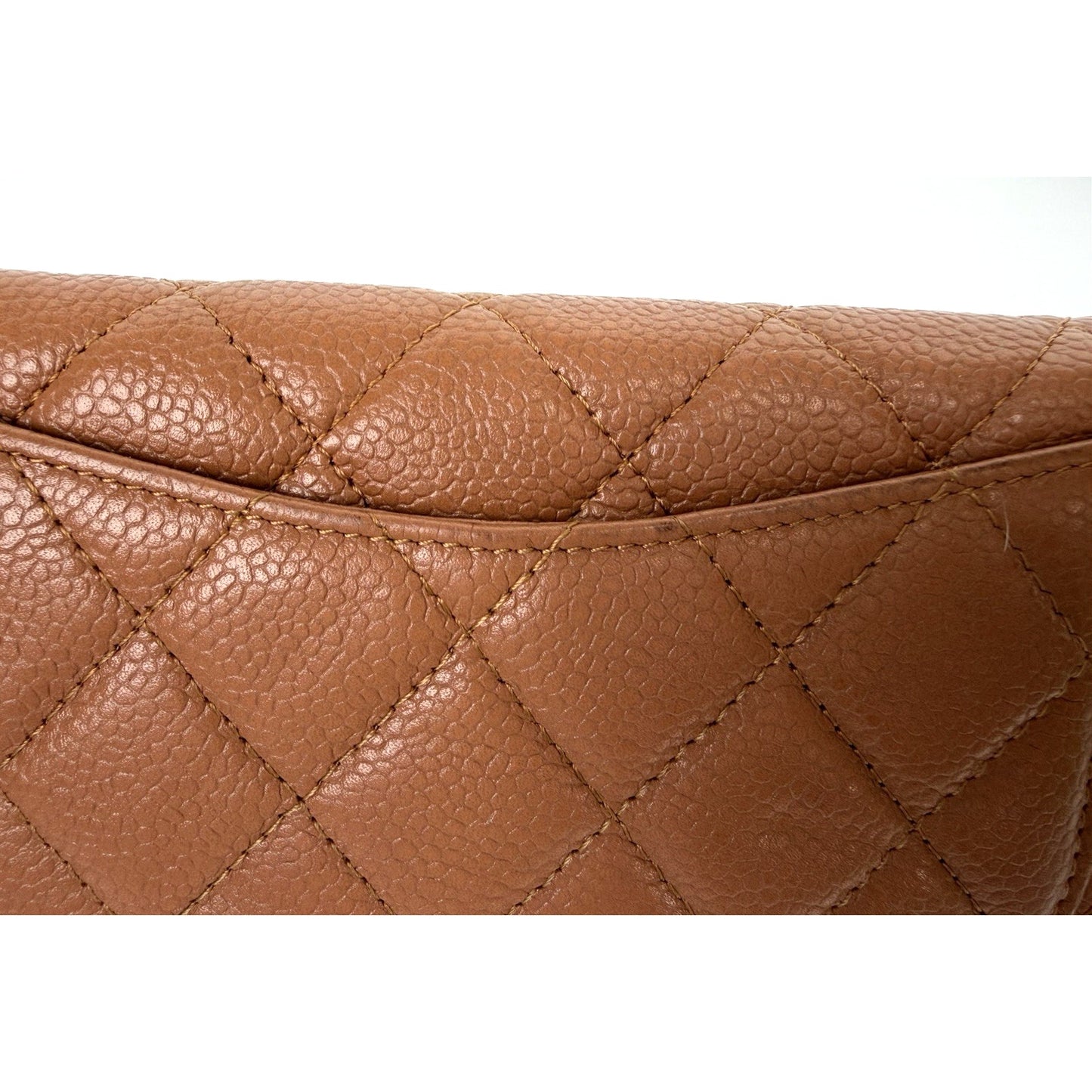 Chanel L-Yen Wallet Quilted Caviar in Caramel Leather 2011