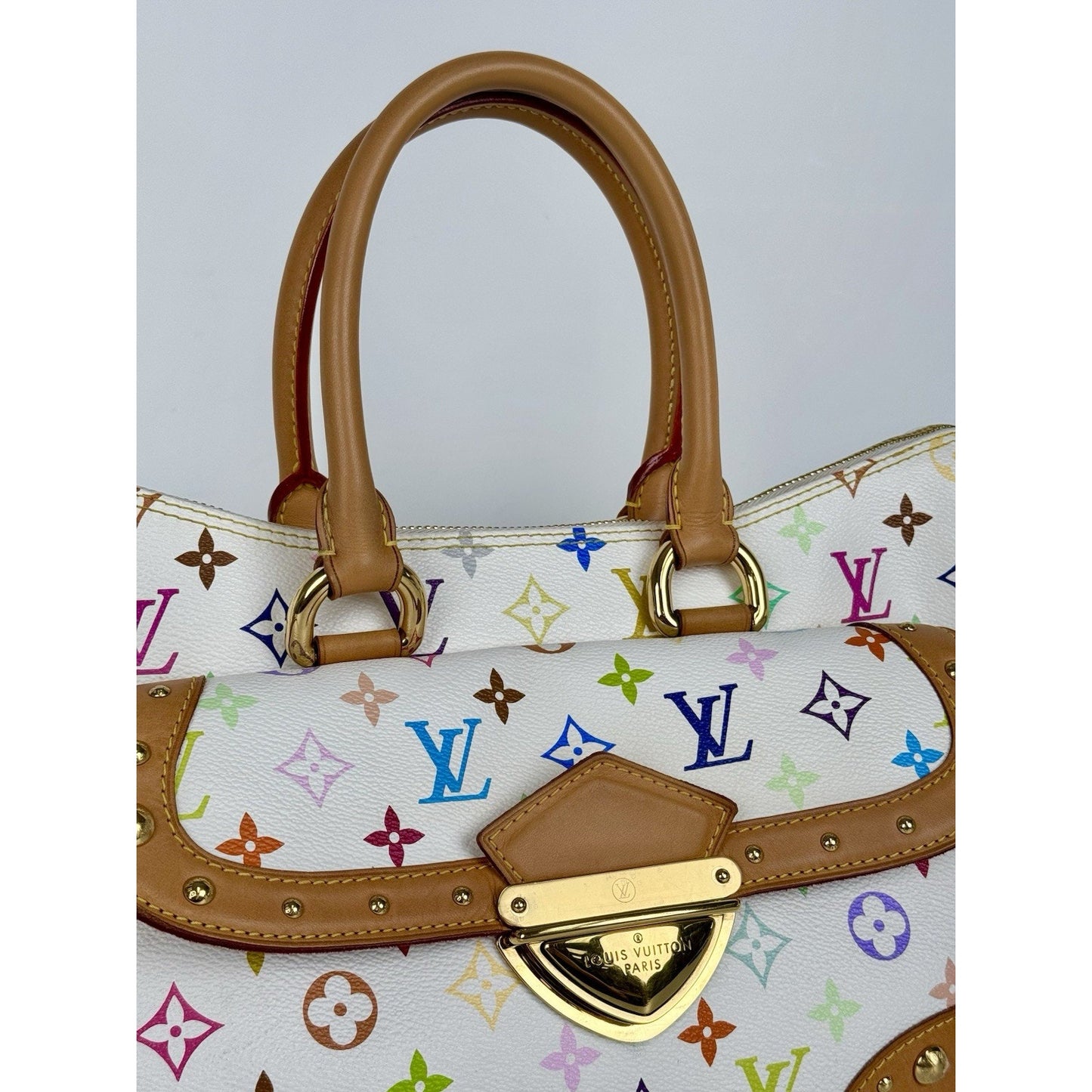 Louis Vuitton Rita Satchel White Monogram Multicolor Canvas Women’s Bag B-1