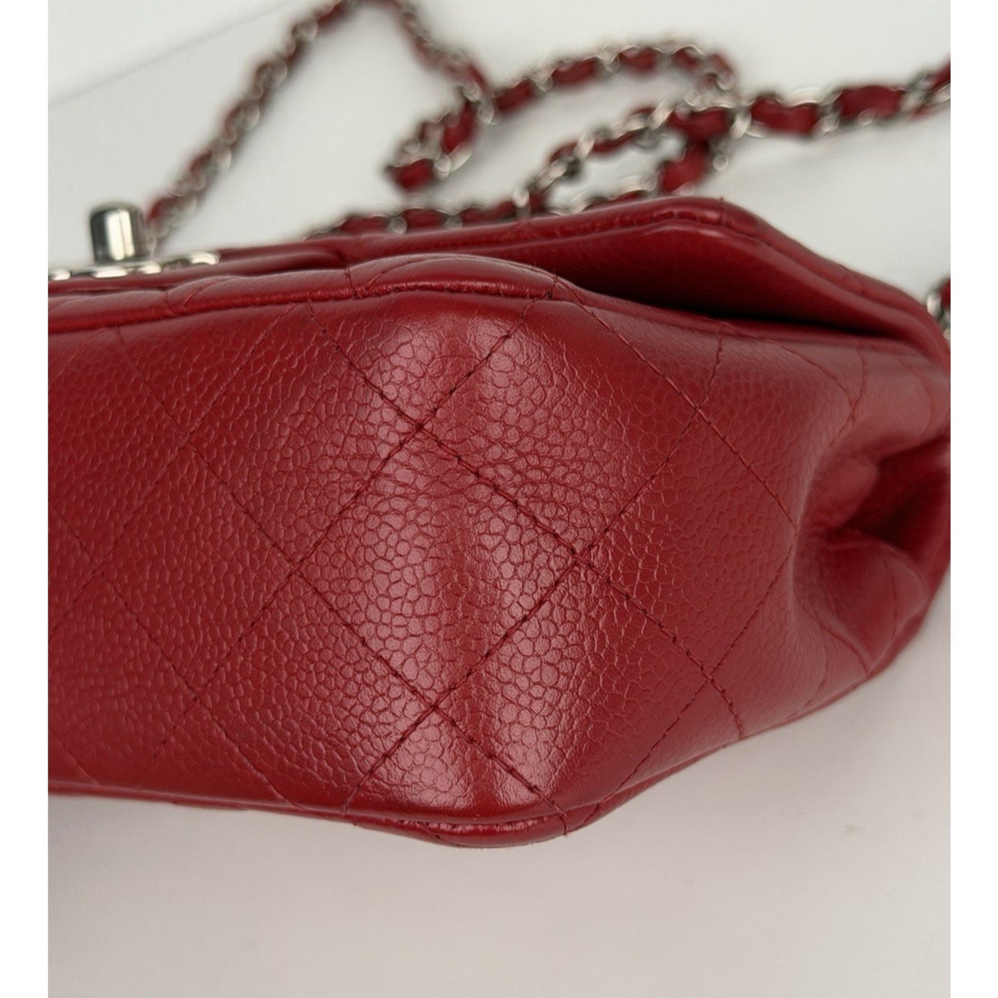 Chanel Classic Mini Rectangular Flap Bag in Red Caviar Leather 2013-2014 B4