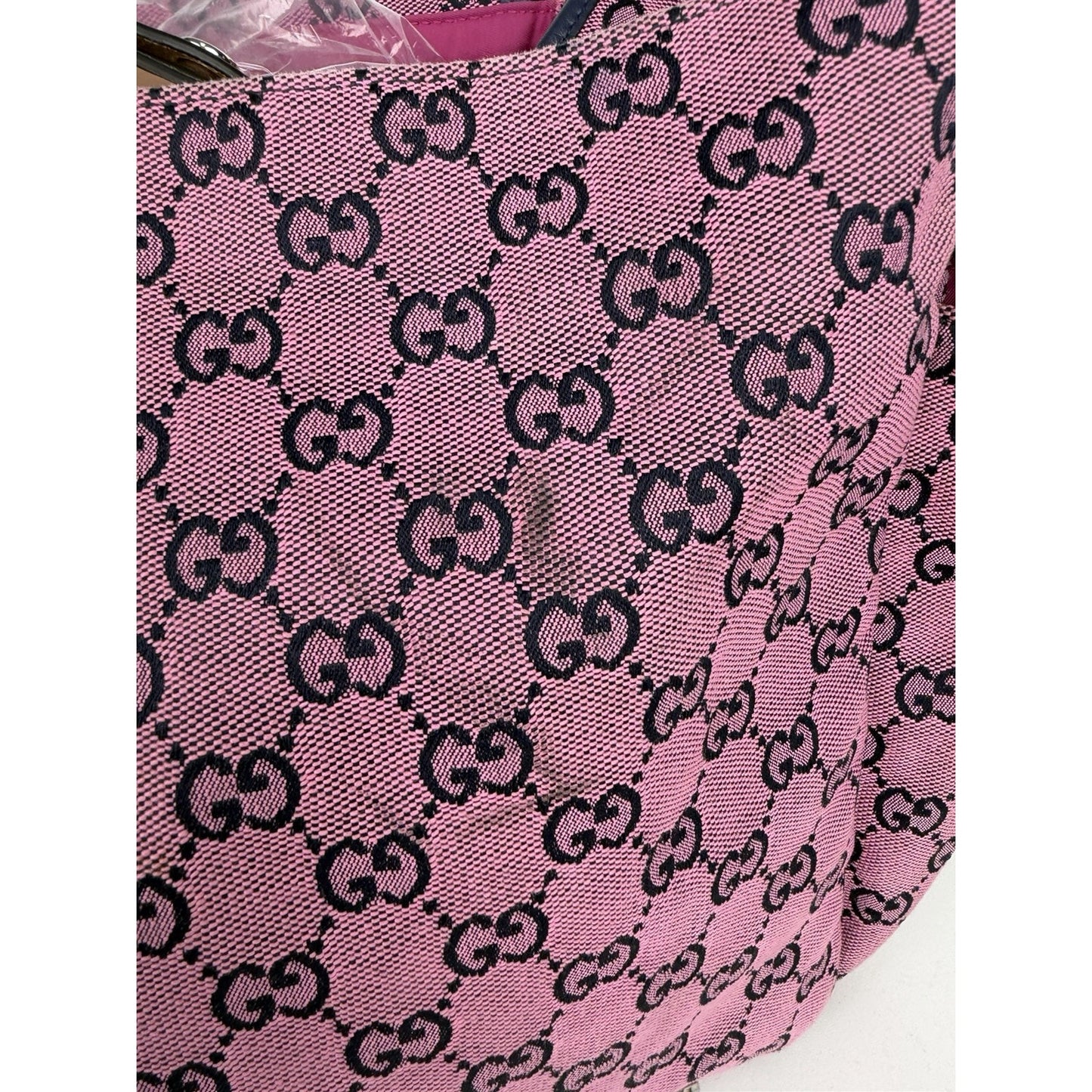 Gucci GG Multicolor Diaper Bag in Pink and Blue Monogram Canvas S