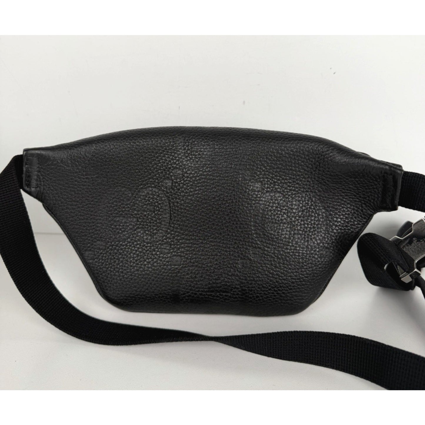 Gucci Embossed Jumbo GG Belt Bag Small in Black Piuma Calfskin Leather S