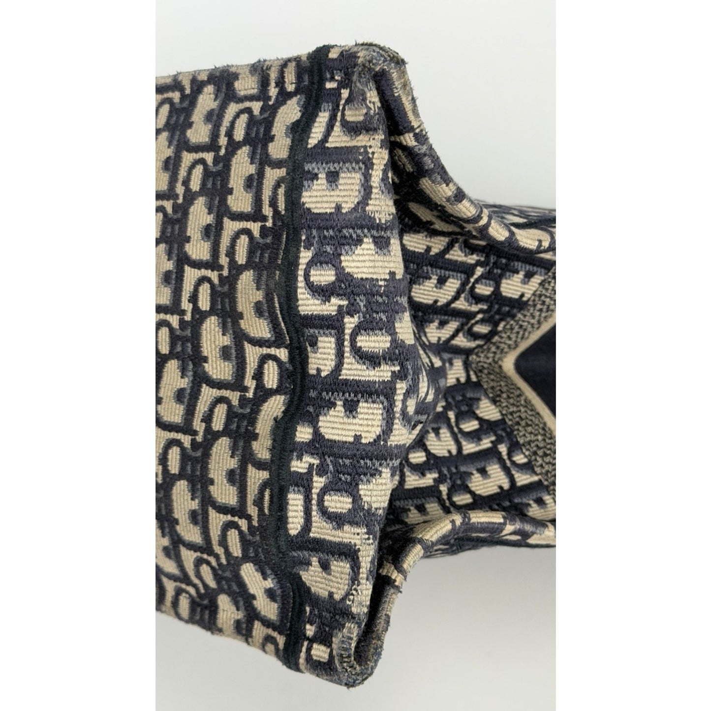 Christian Dior Large Book Tote in Ecru and Blue Dior Oblique Canvas B-5
