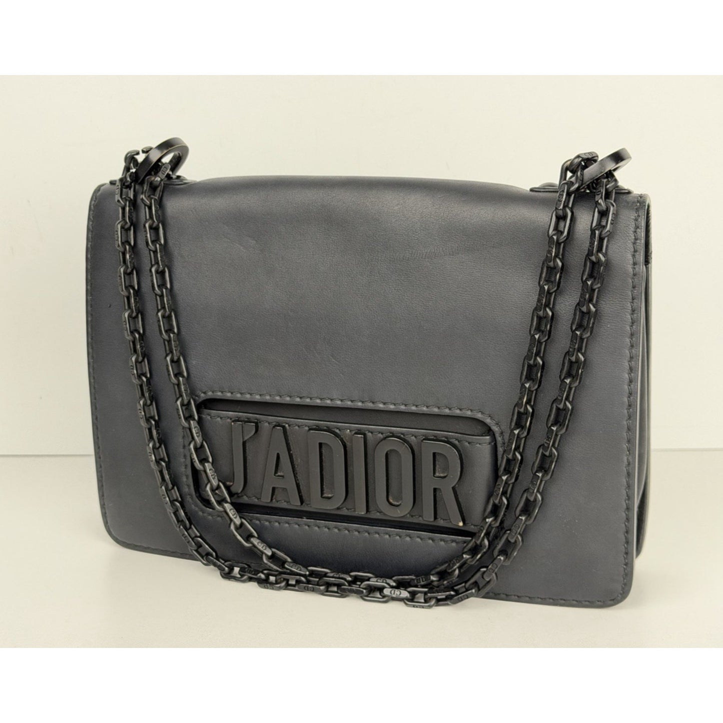 Christian Dior Ultra Matte Calfskin J'Adior Chain Flap Bag in Black