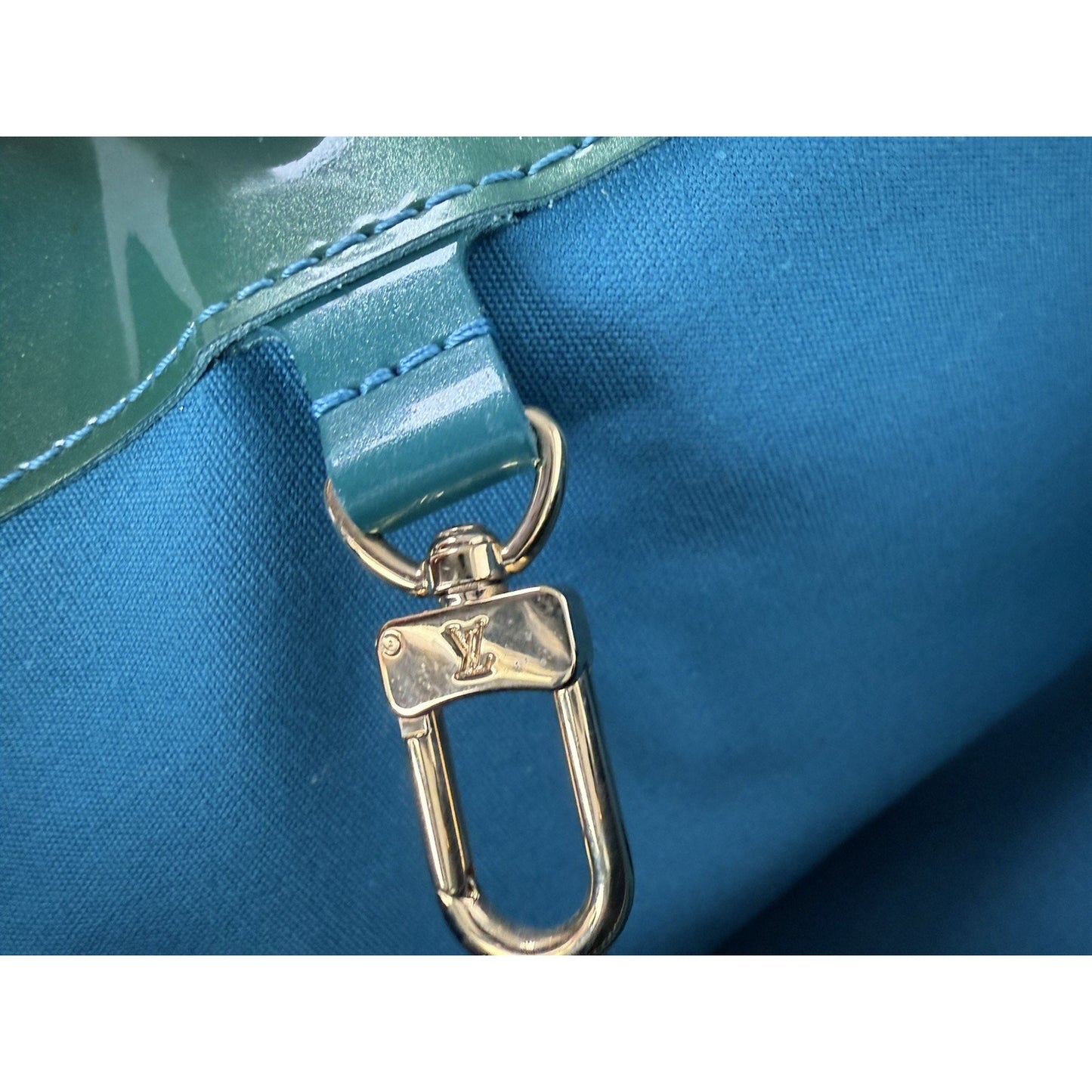 Louis Vuitton Wilshire PM Handbag Green Monogram Vernis Patent Leather S