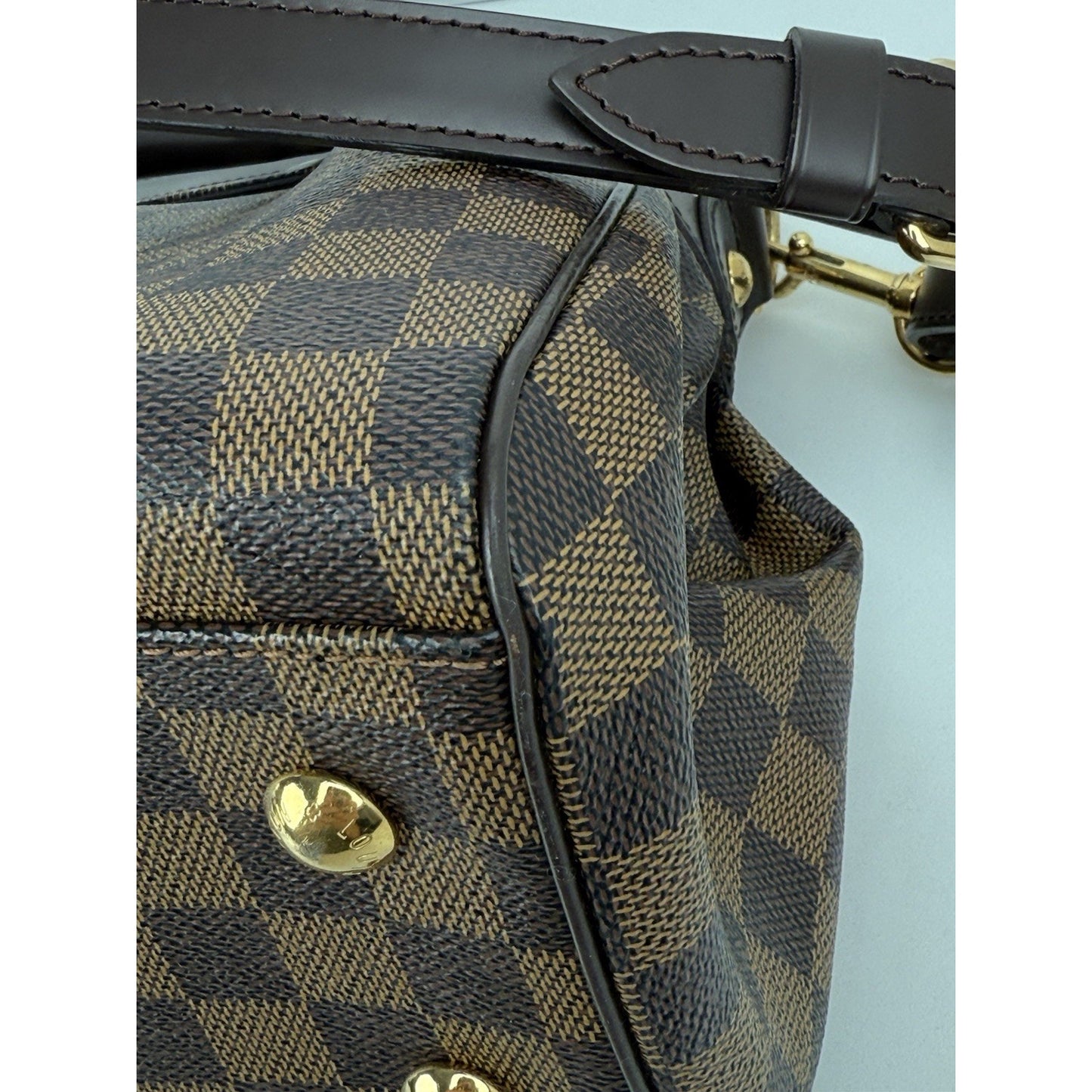 Louis Vuitton Trevi Shoulder Bag PM Brown Canvas Damier Ebene