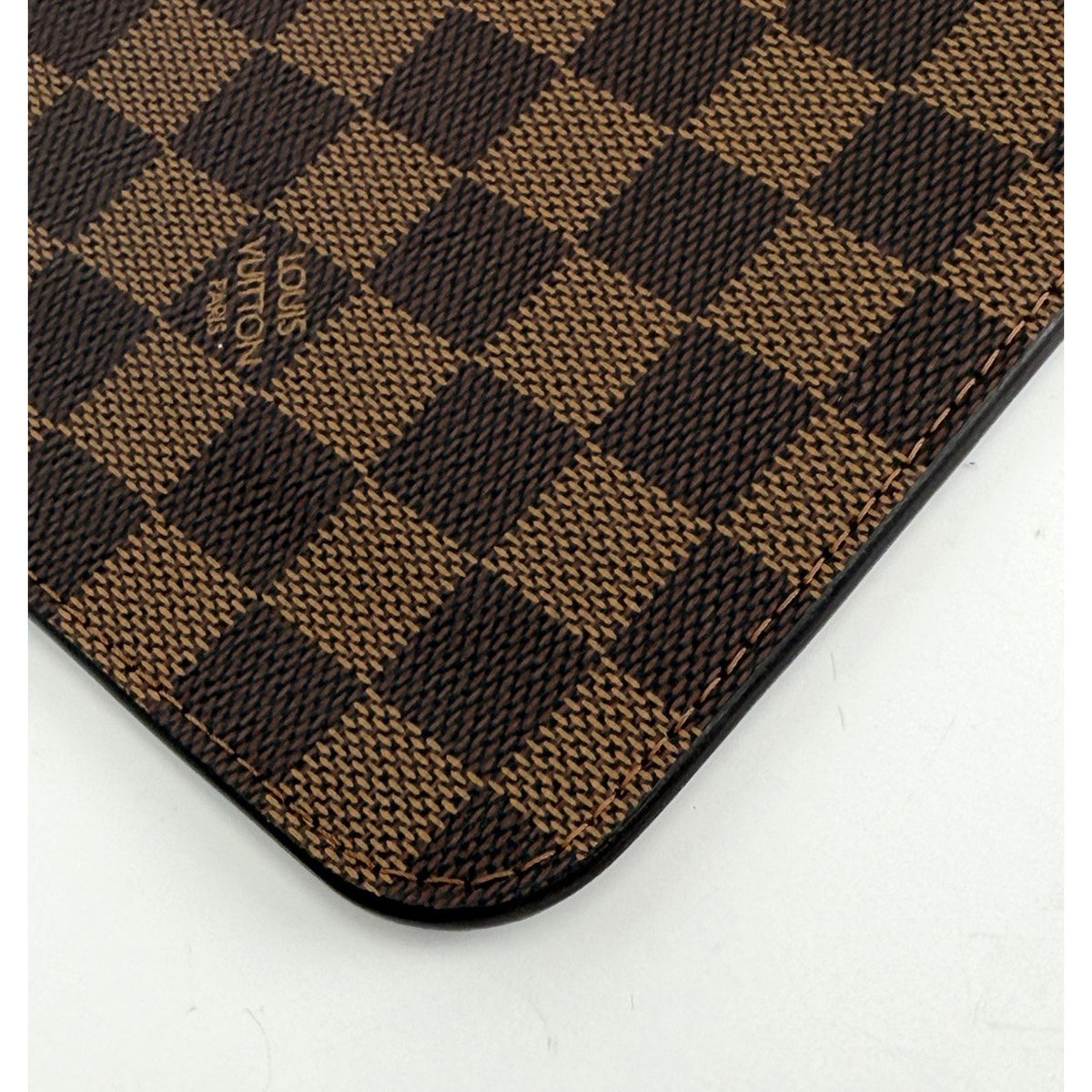Louis Vuitton Neverful MM Pouch in Damier Ebene Brown Coated Canvas