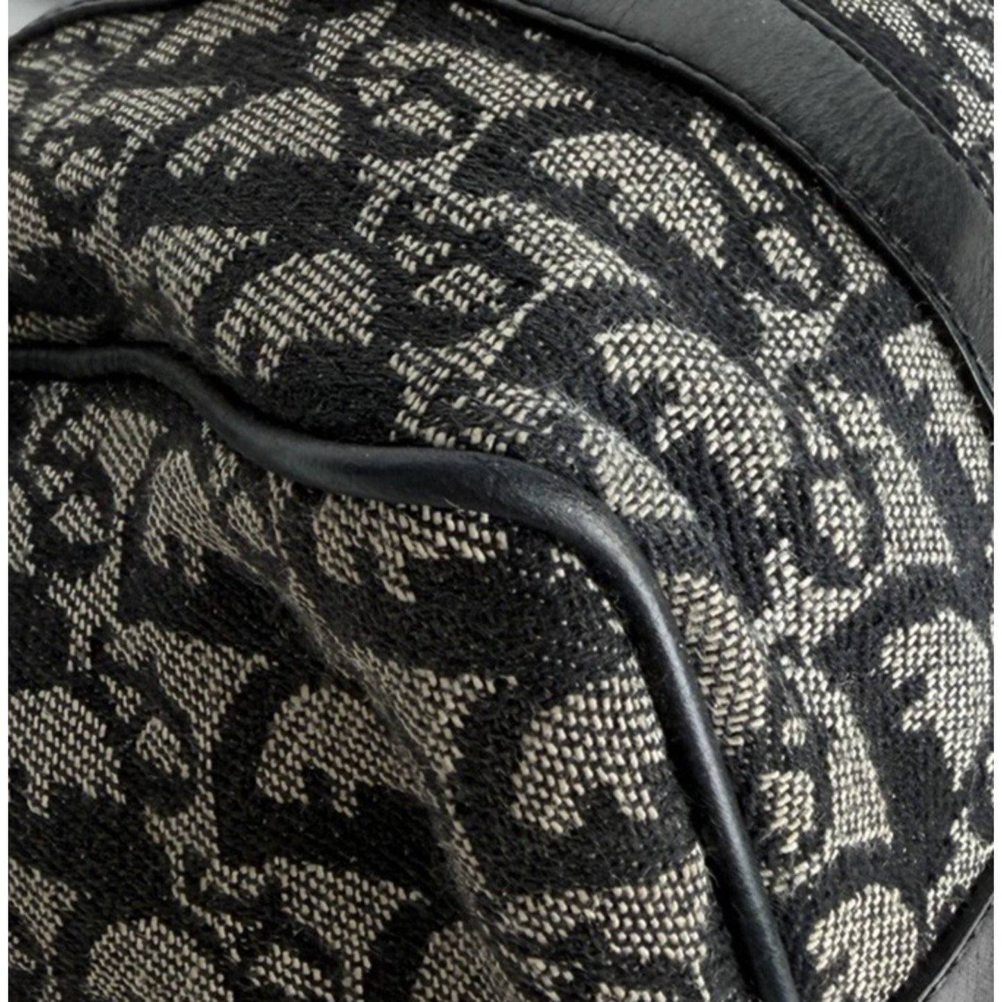 Christian Dior Trotter Boston Small Bag in Black Monogram Canvas 2002 S
