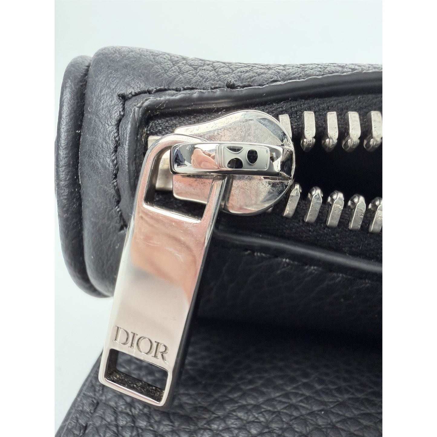 Christian Dior Saddle Bag in Black Grained Calfskin Leather 2021 D3