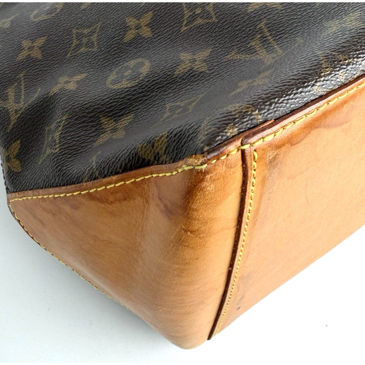 Louis Vuitton Cabas Mezzo Tote Bag in Brown Coated Canvas Vintage 2000 S06