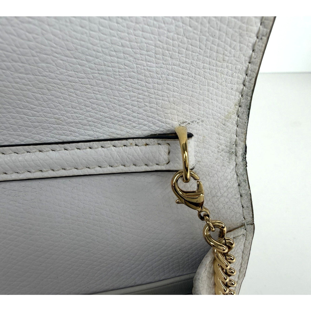 Fendi F is Fendi Envelope Wallet on Chain Crossbody Bag in White Leather S-08