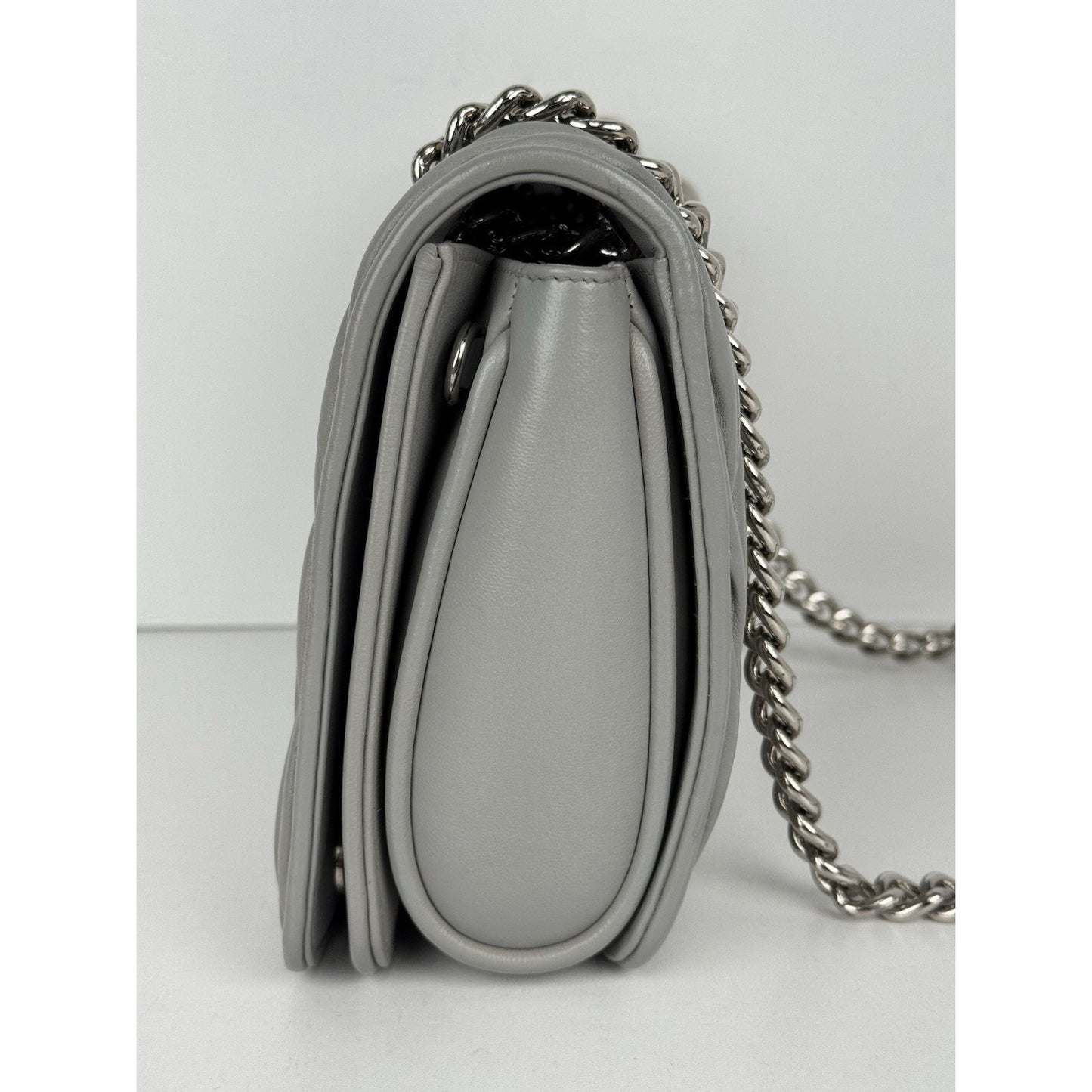 Miu Miu Nappa Matelassé Flap Crossbody Bag Grey B-6