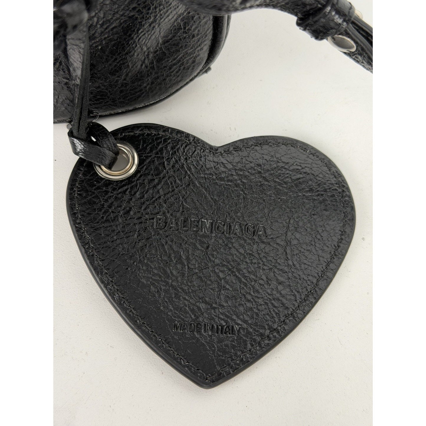 Balenciaga Neo Cagole Nano Duffle Bag in Black Leather Crinkled Finish D5