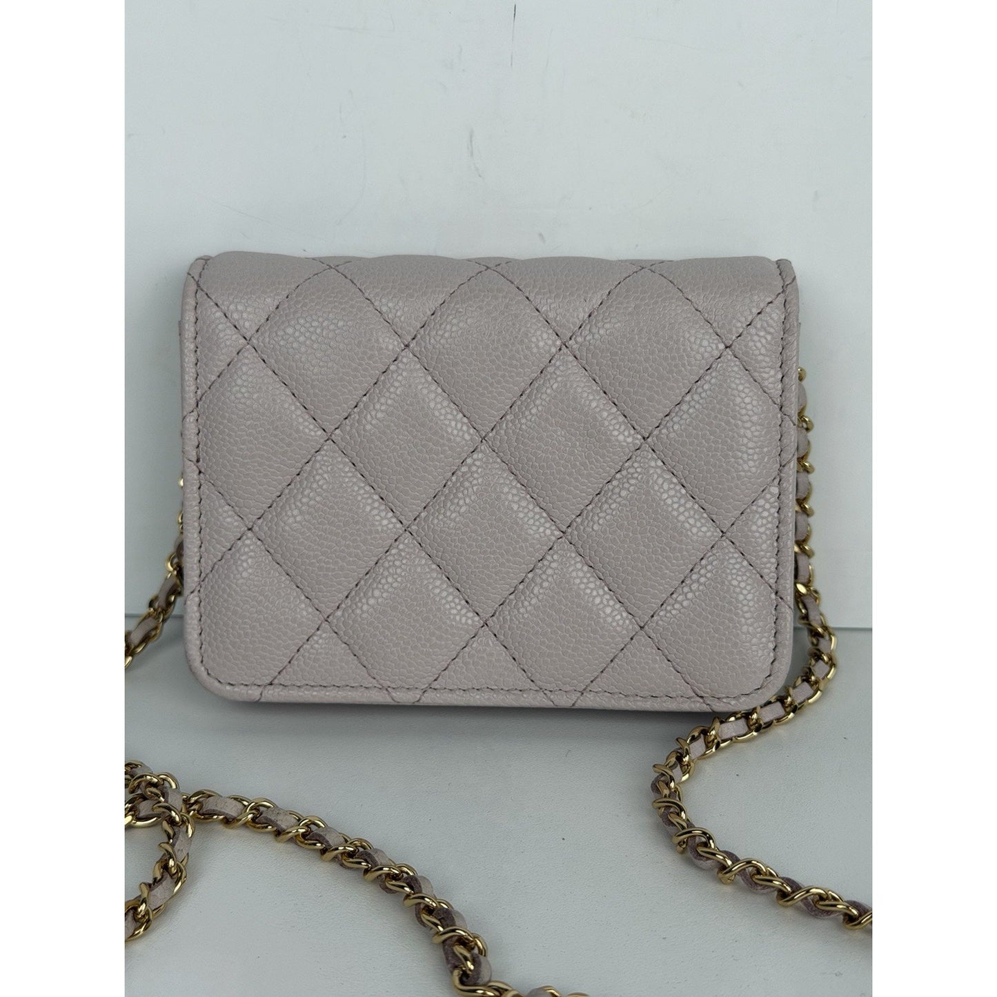 Chanel Miss Coco Clutch Chain Light Purple Quilted Caviar Leather 2021-2022 B1