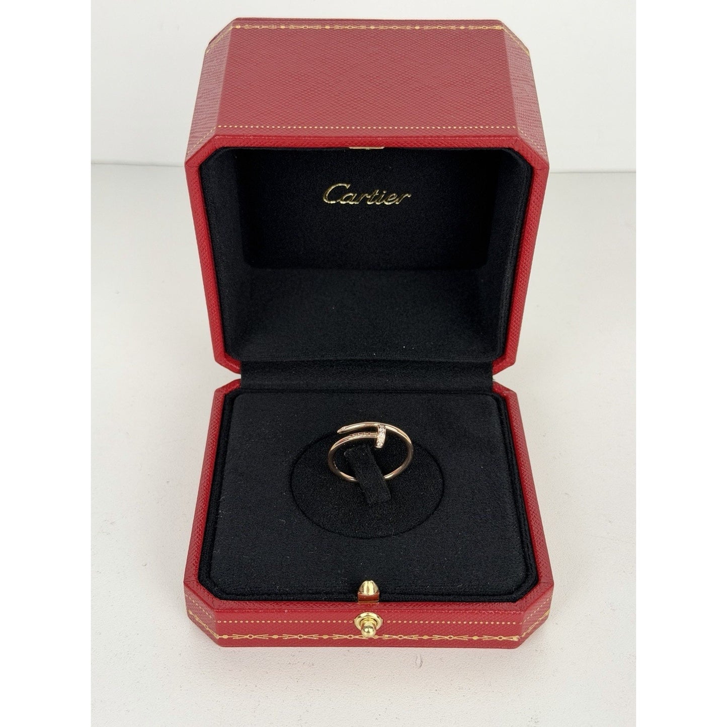 Cartier Juste Un Clou Small Model Ring in 18k Rose Gold with Diamonds Size 58