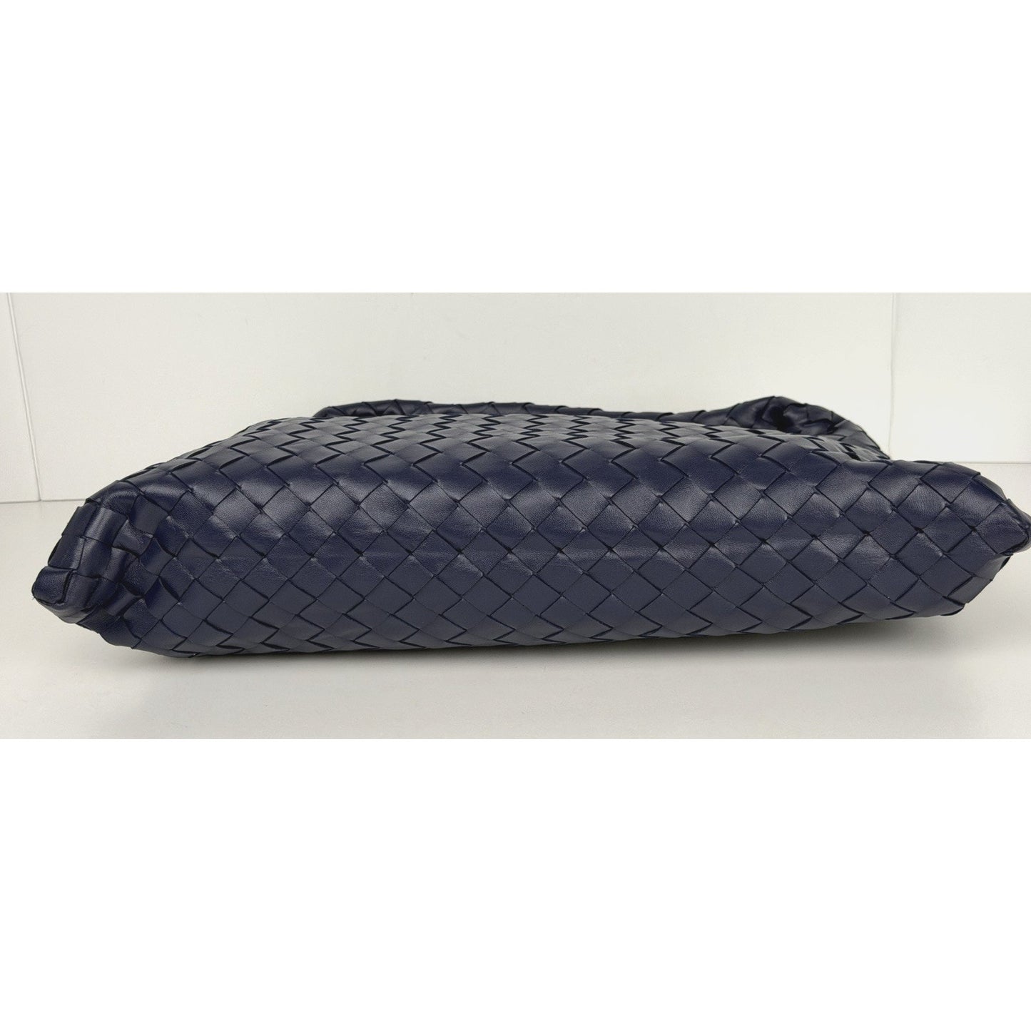 Bottega Veneta Small Hop Hobo Bag in Blue Intrecciato Woven Lambskin Leather D5