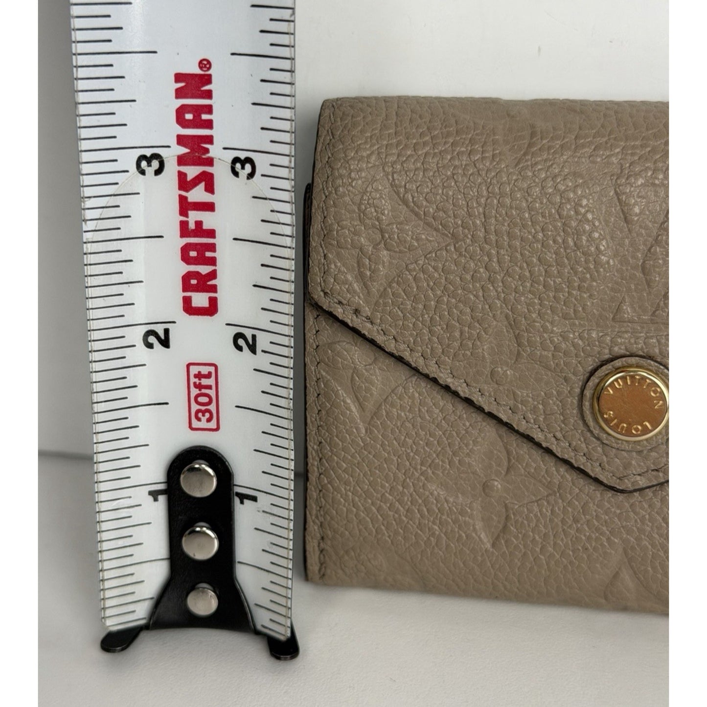 Louis Vuitton Zoe Wallet Tourterelle Gray Monogram Empreinte Leather NFC S