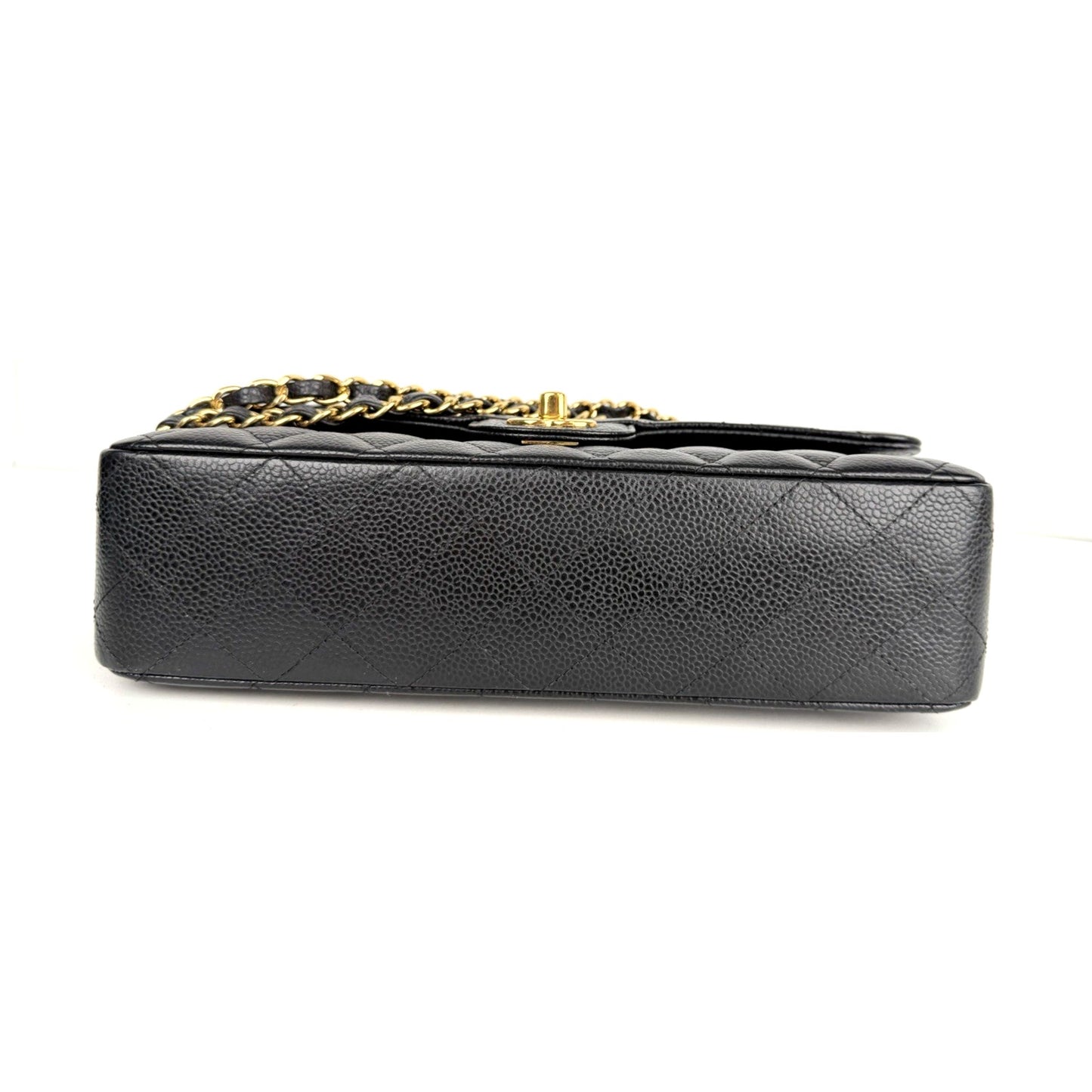 Chanel Classic Double Flap Medium Bag Black Caviar Leather Gold Hardware 2019 D7