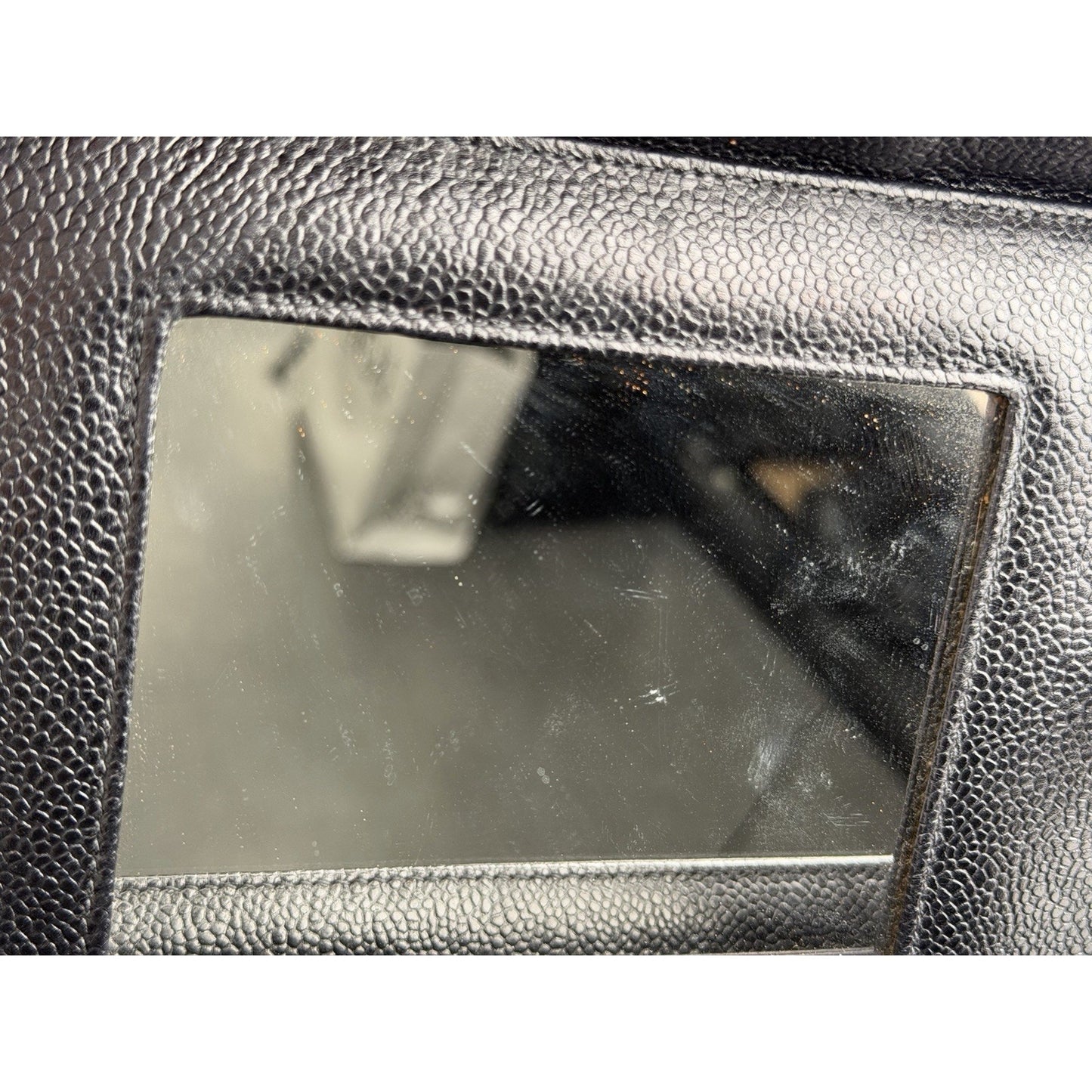 Chanel Vintage Vanity Case Cosmetic Bag Black Caviar Leather (1991-1994)
