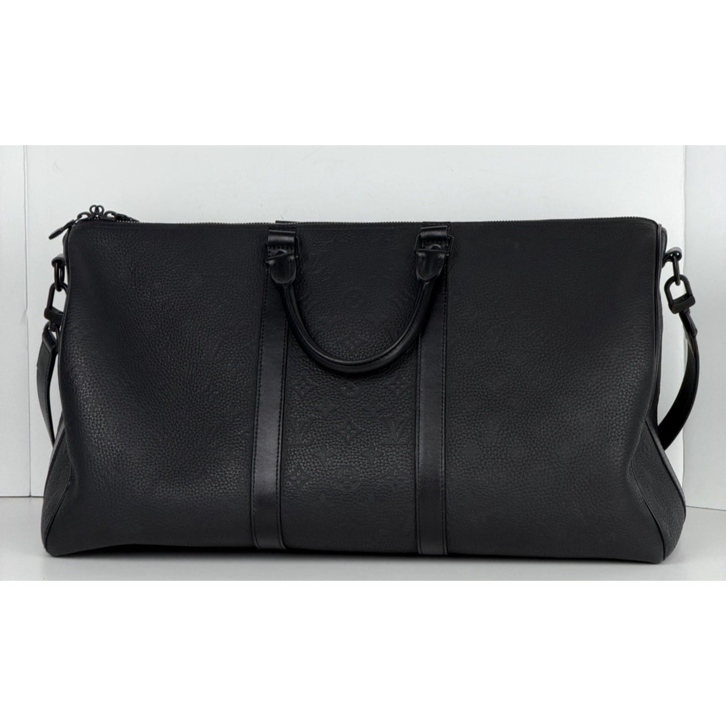 Louis Vuitton Keepall Bandouliere 50 Bag in Black Grained Leather NFC S