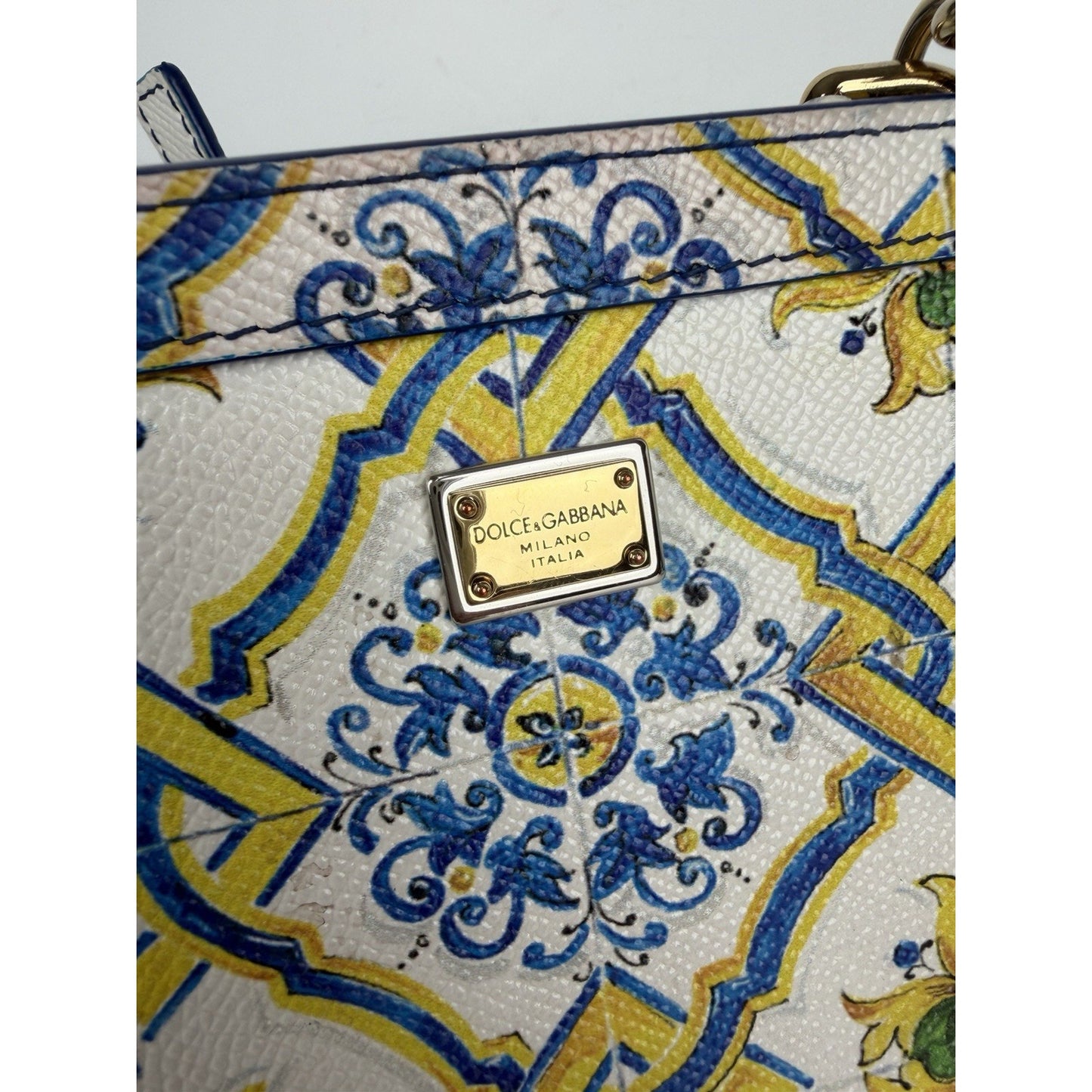 Dolce & Gabbana Dauphine Majolica Miss Sicily Bag Medium Multicolor Leather S13