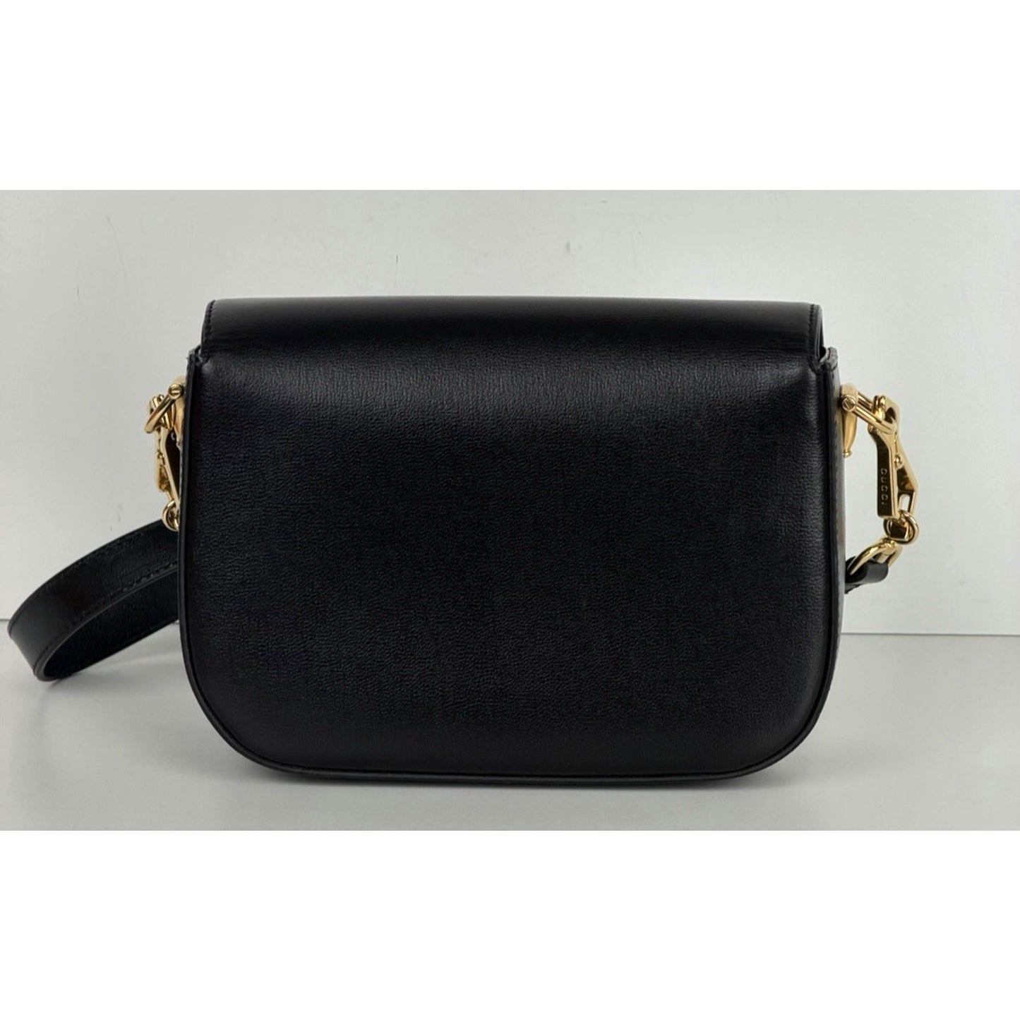 Gucci Horsebit 1955 Shoulder Bag in Black Leather Gold HW E-8