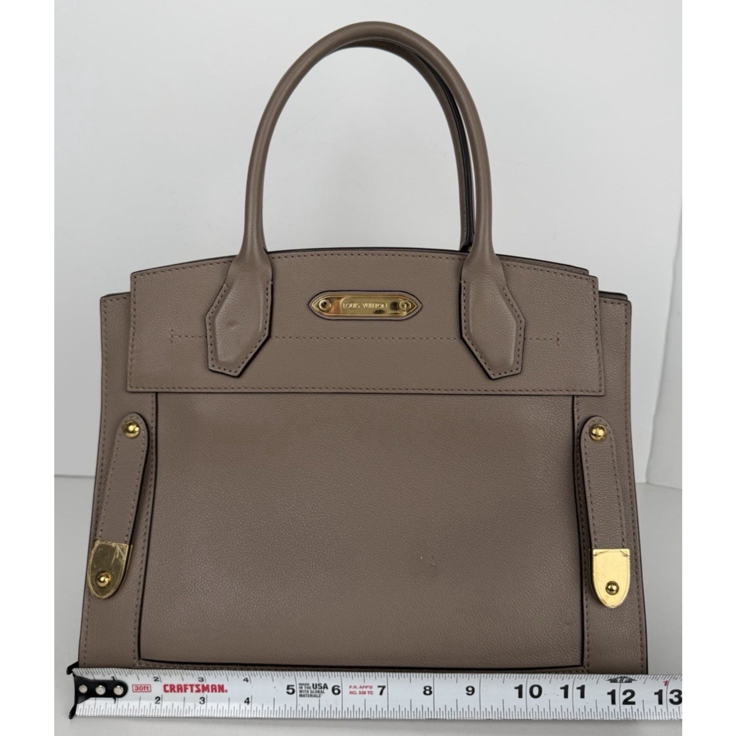 Louis Vuitton City Steamer MM Bag in Galet Gray Calfskin Leather NFC E-5