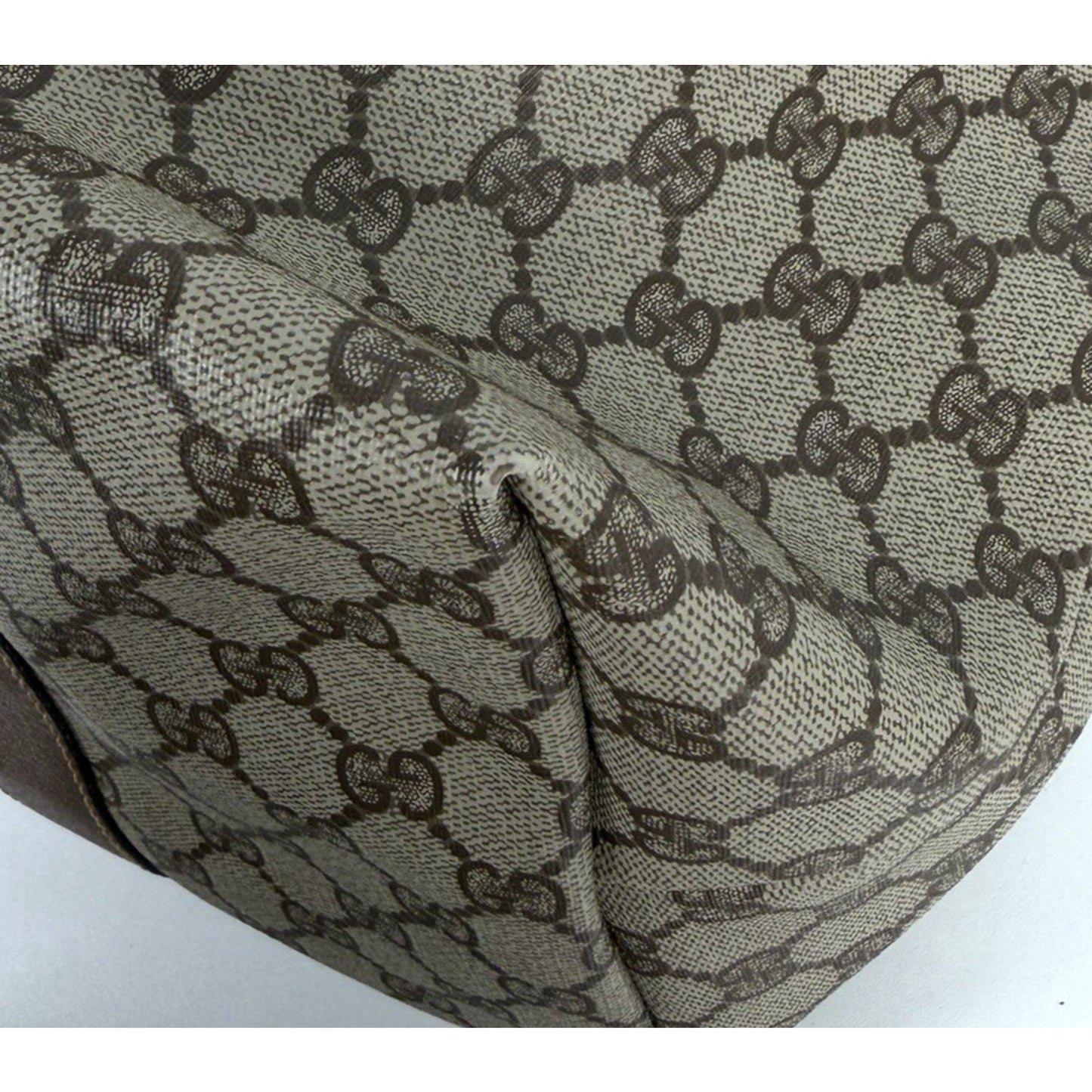 Gucci GG Supreme Large Travel Tote Bag in Brown Coated Canvas S