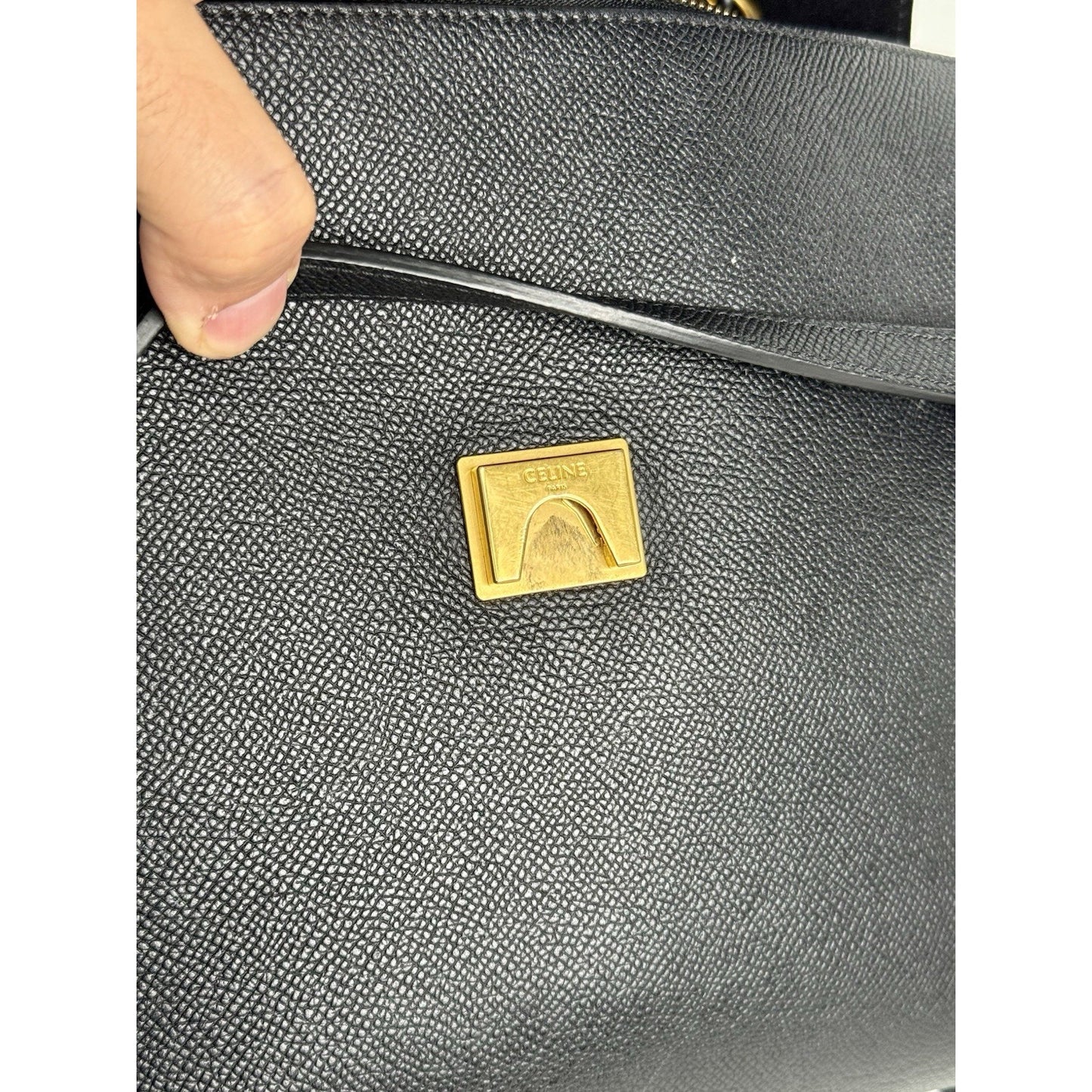 Celine Belt Bag in Black Grained Leather D-6