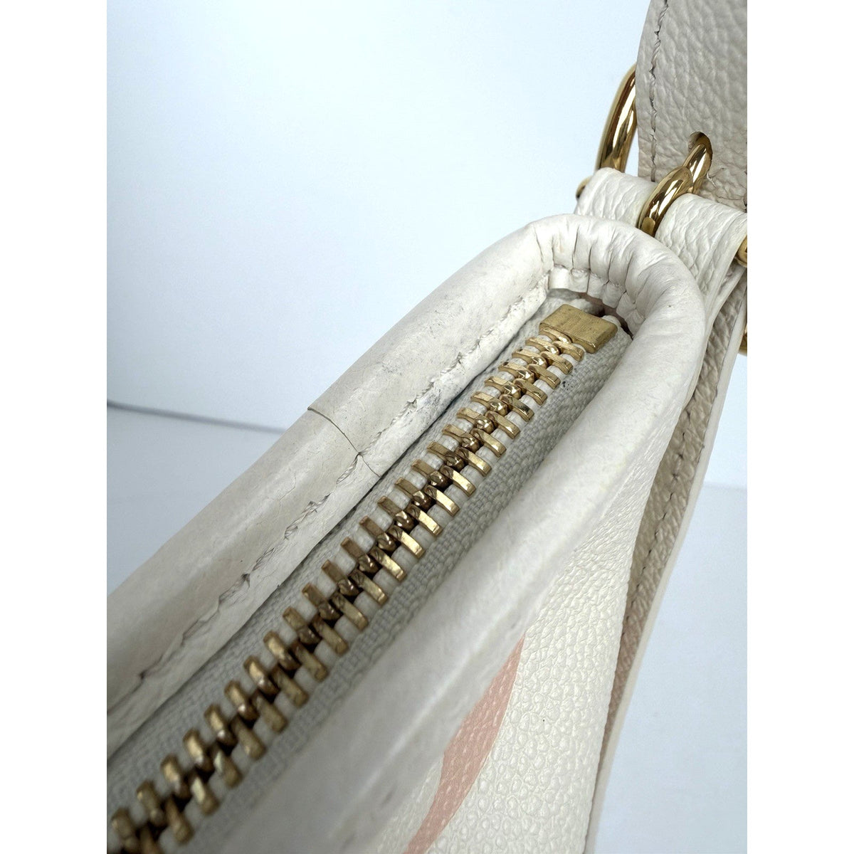 Louis Vuitton CarryAll Bag PM White Pink Giant Monogram Empreinte Leather NFC D7
