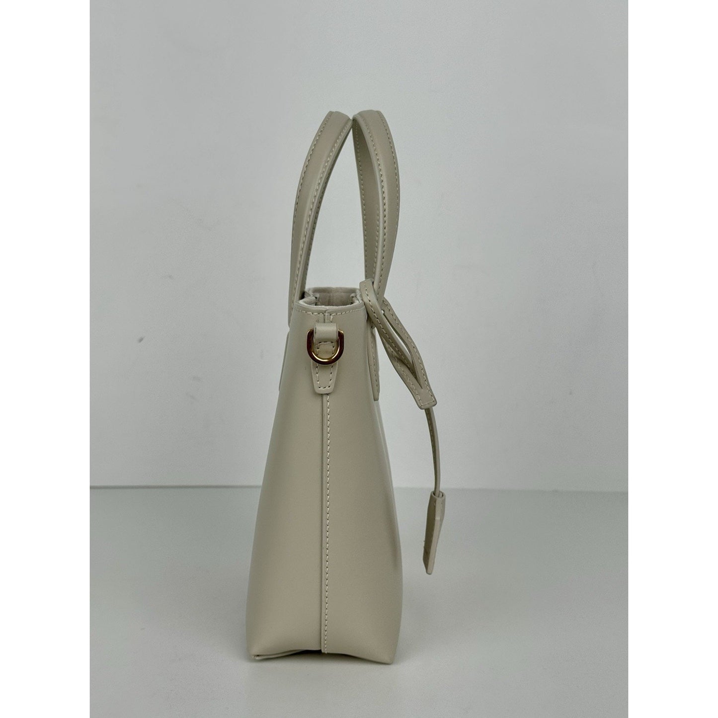 Saint Laurent Mini Toy Shopping Tote Cream Leather Bag (3)